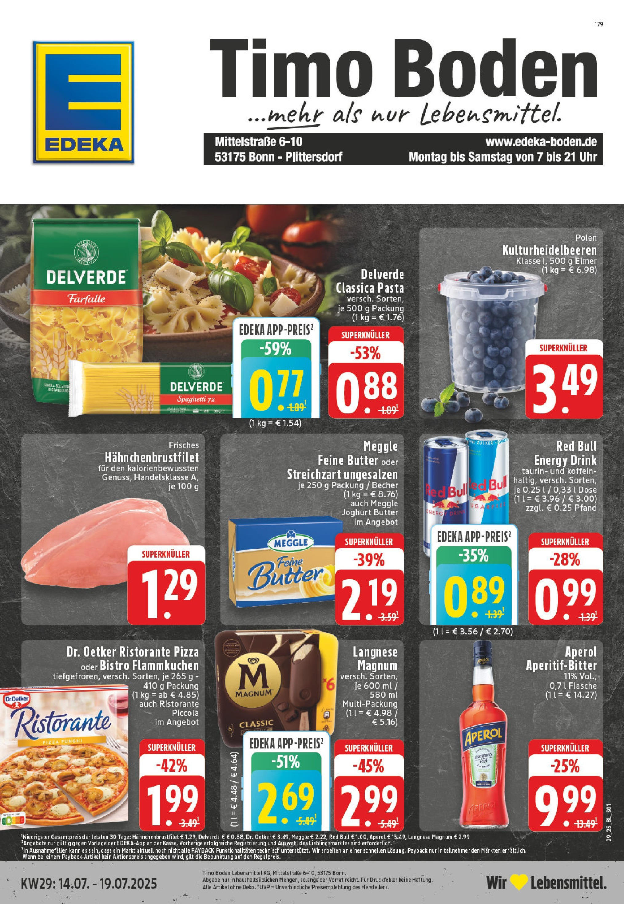 Edeka prospekt Bonn	 (ab 13.07.2025) » Angebote Online | Seite: 1 | Produkte: Red bull, Zucker, Pasta, Pizza