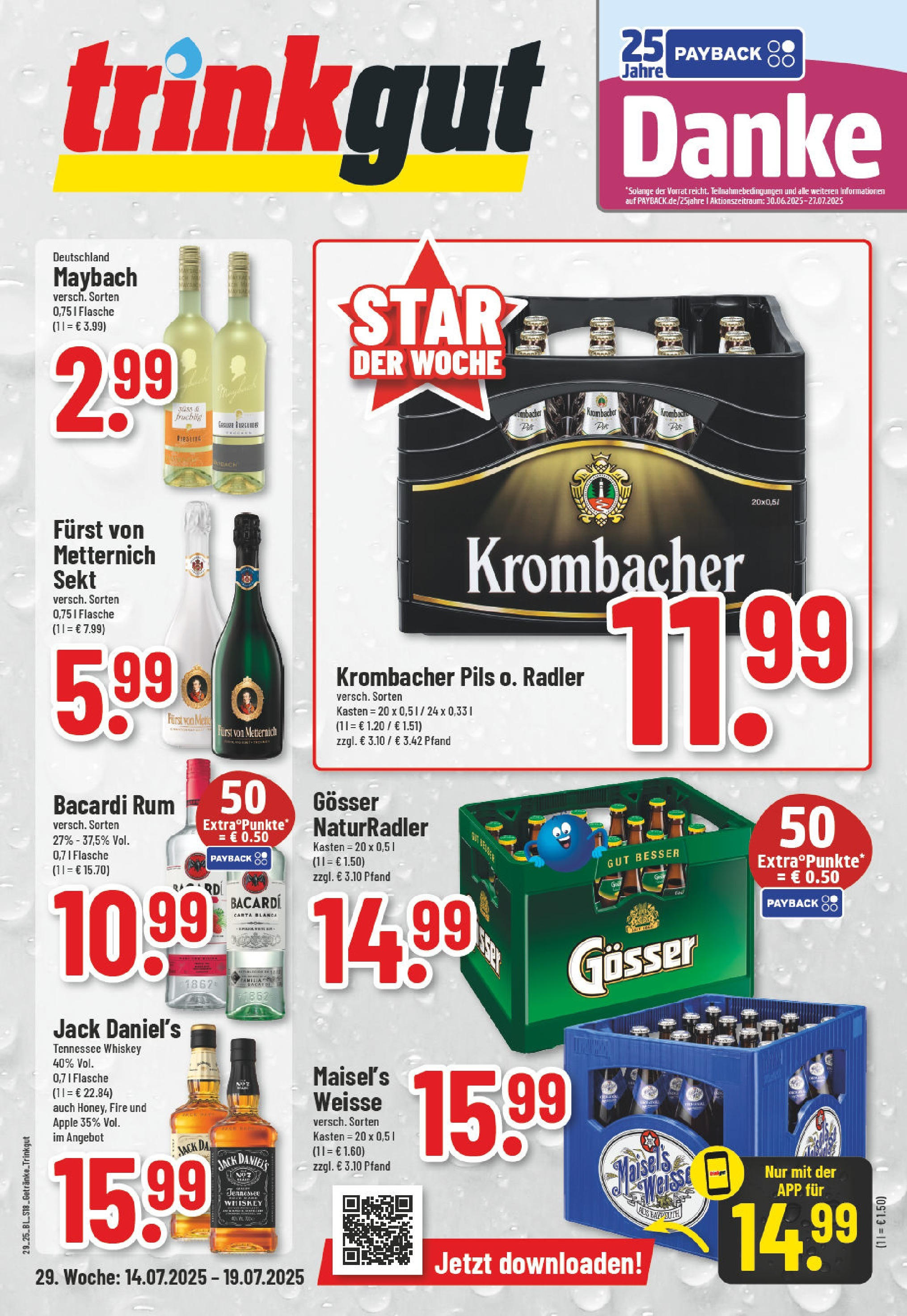 Edeka prospekt Telgte	 (ab 13.07.2025) » Angebote Online | Seite: 18 | Produkte: Bacardi, Furst von metternich, Pils, Radler