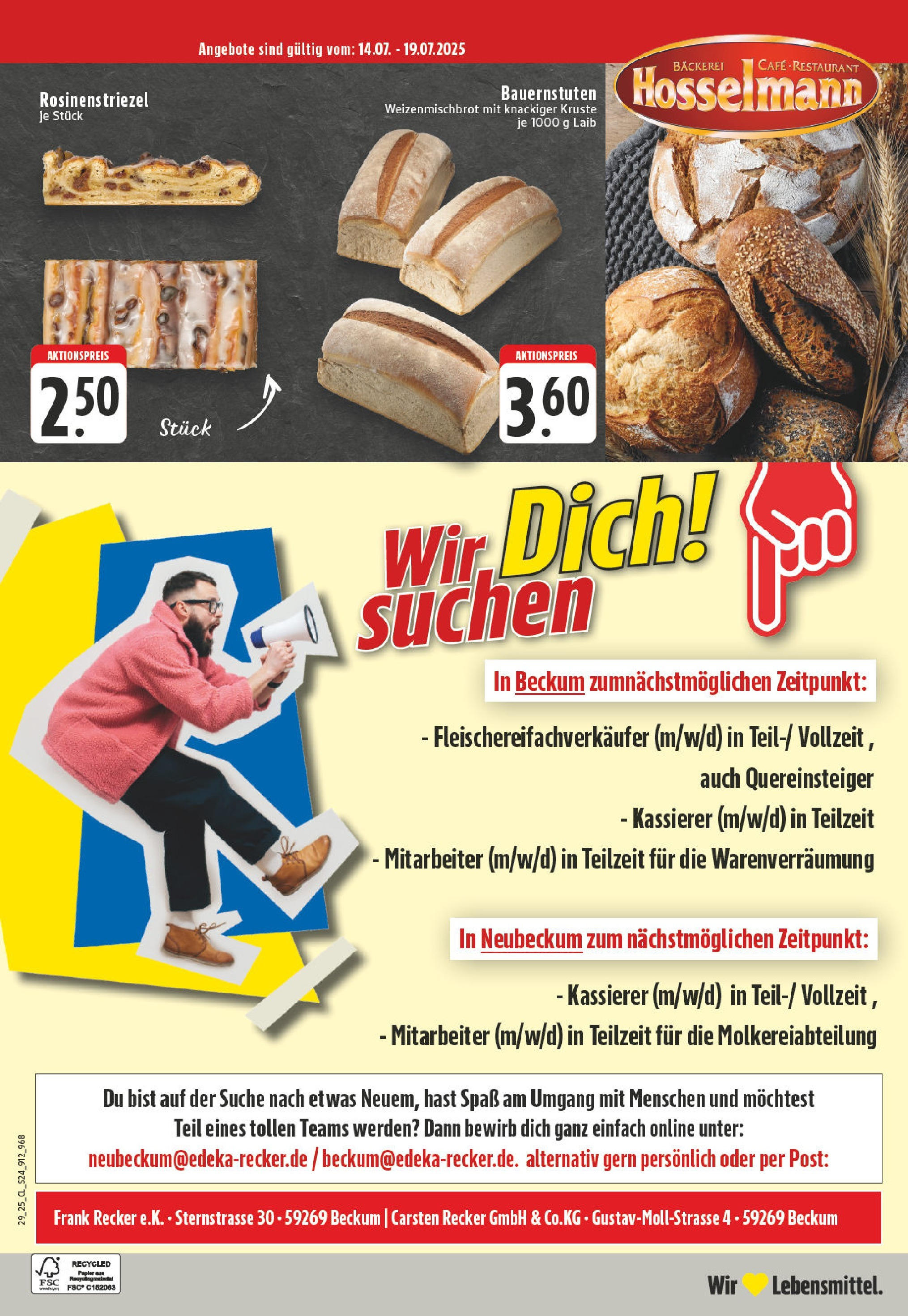 Edeka prospekt Beckum - Neubeckum	 (ab 13.07.2025) » Angebote Online | Seite: 24 | Produkte: Bäckerei