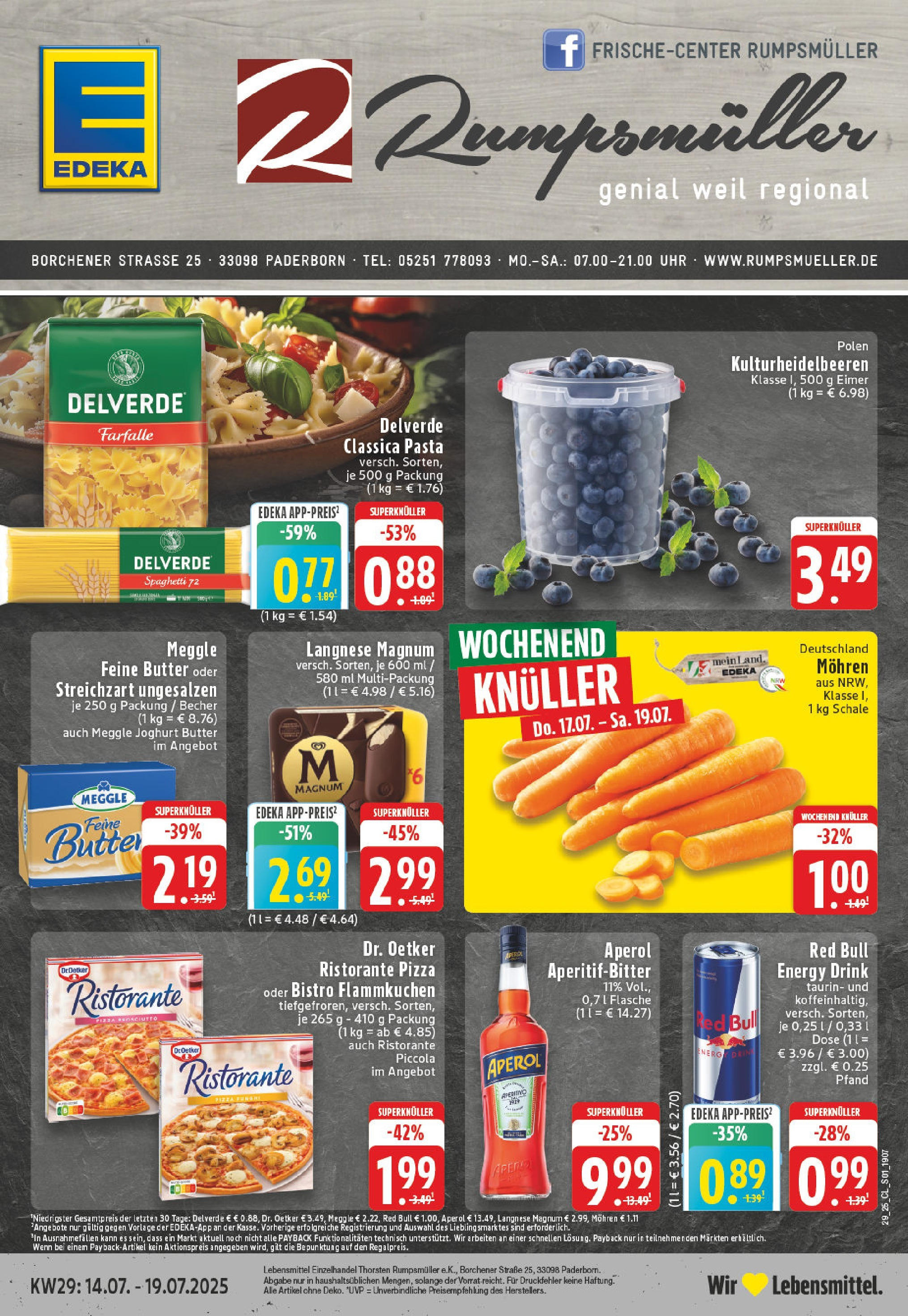 Edeka prospekt Paderborn	 (ab 13.07.2025) » Angebote Online | Seite: 1 | Produkte: Energy, Joghurt, Pizza, Uhr
