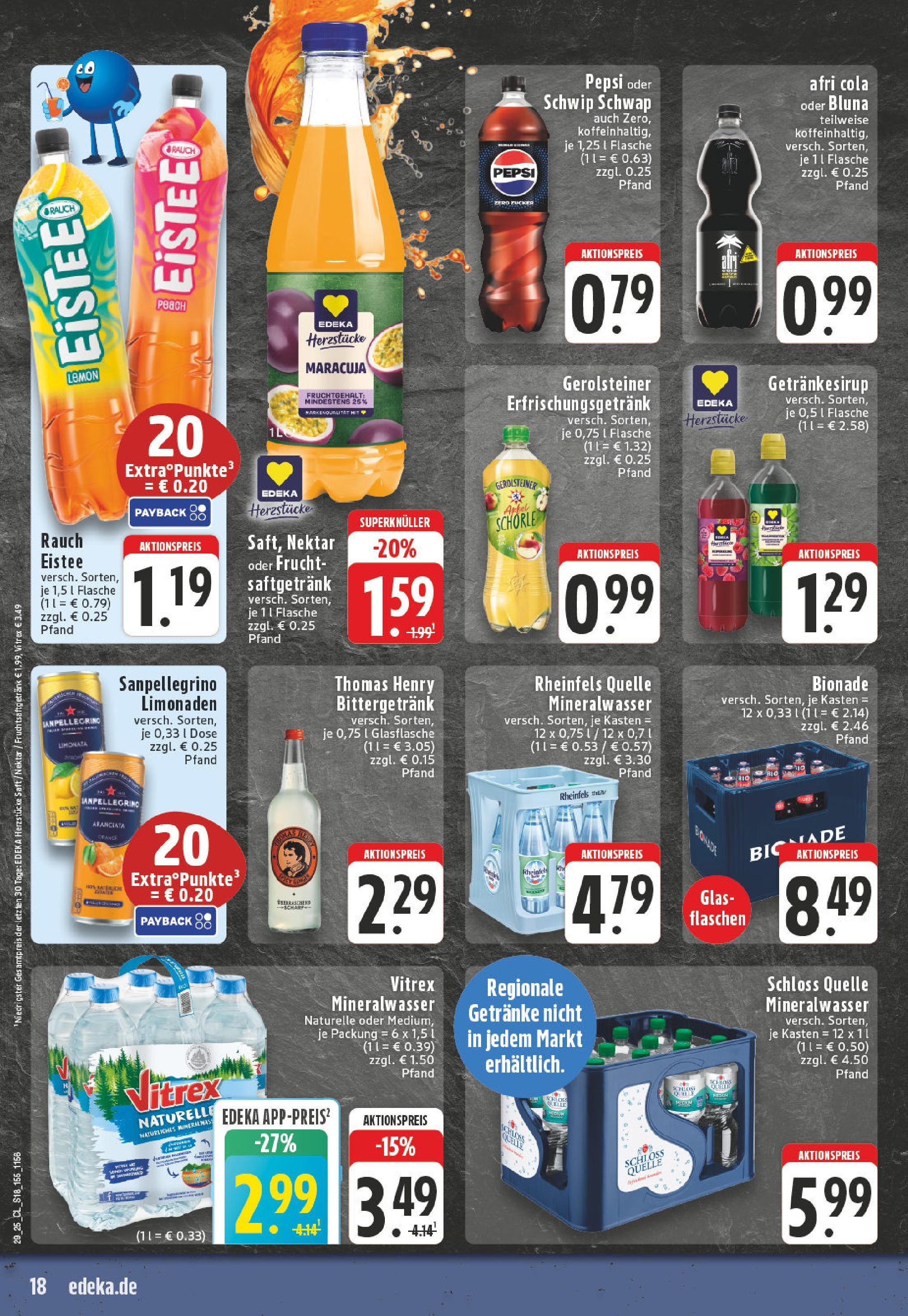 Edeka prospekt Goch	 (ab 13.07.2025) » Angebote Online | Seite: 18 | Produkte: Bionade, Mineralwasser, Saft, Rheinfels quelle