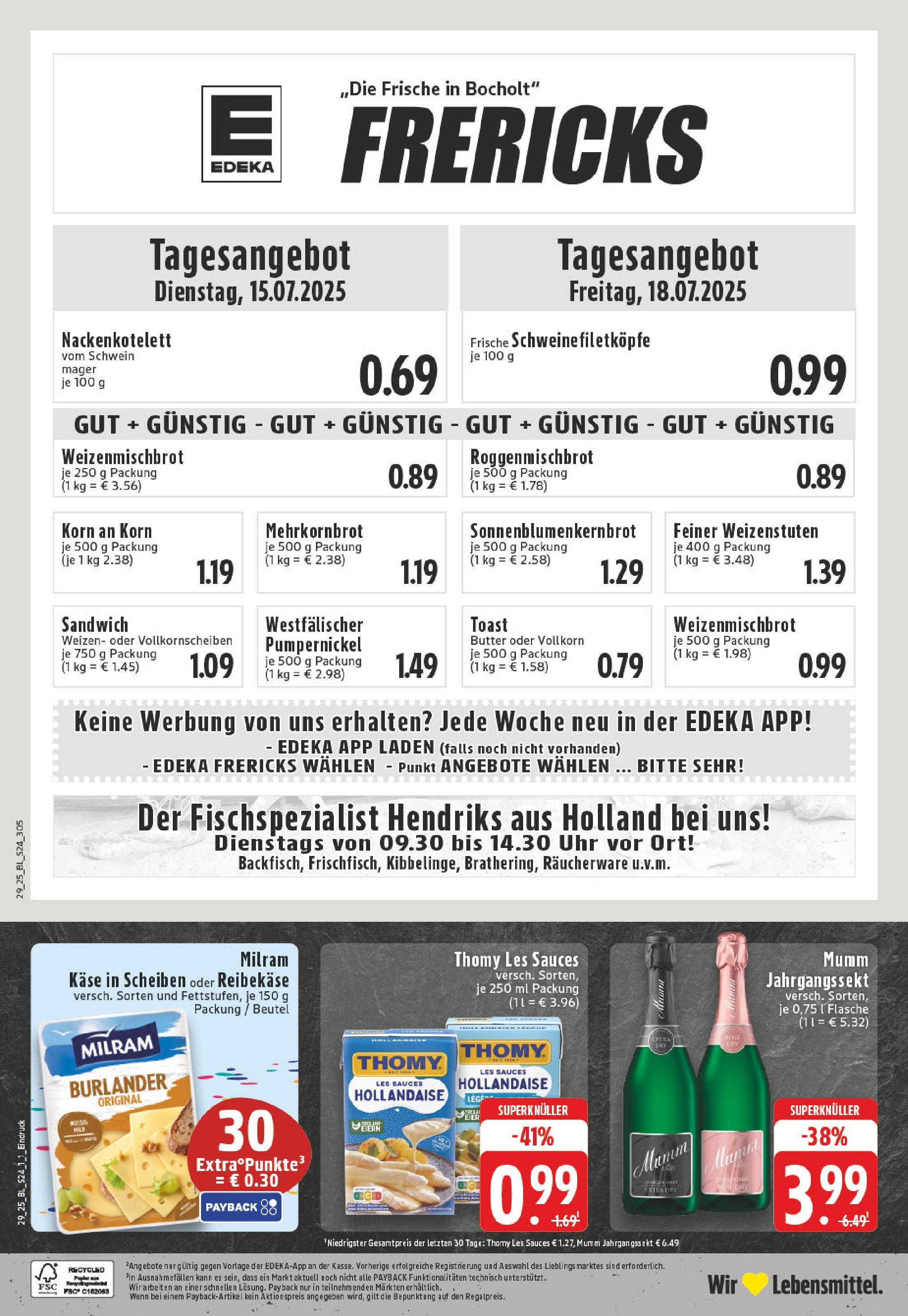Edeka prospekt Bocholt	 (ab 13.07.2025) » Angebote Online | Seite: 24 | Produkte: Butter, Toast, Milram, Reibekase
