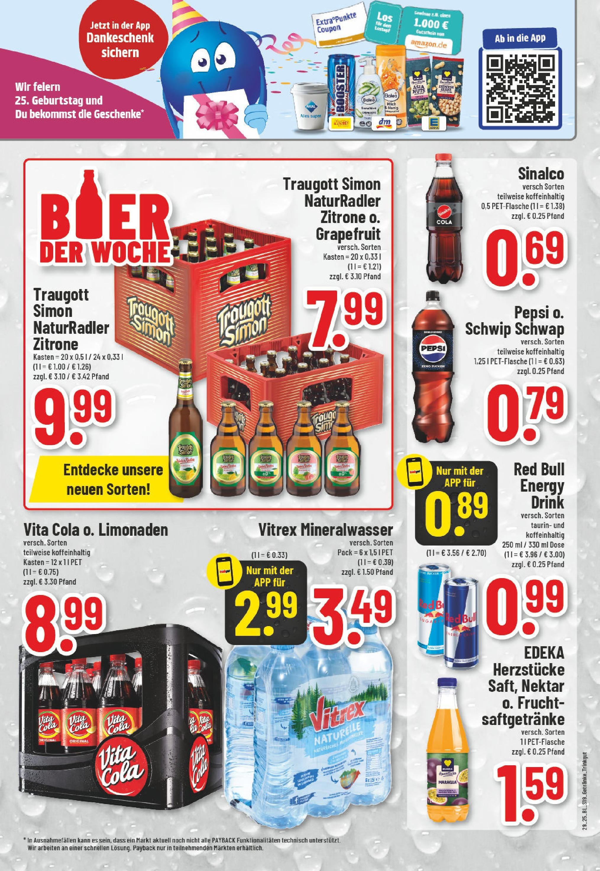 Edeka prospekt Telgte	 (ab 13.07.2025) » Angebote Online | Seite: 19 | Produkte: Red bull, Cola, Radler, Zitrone