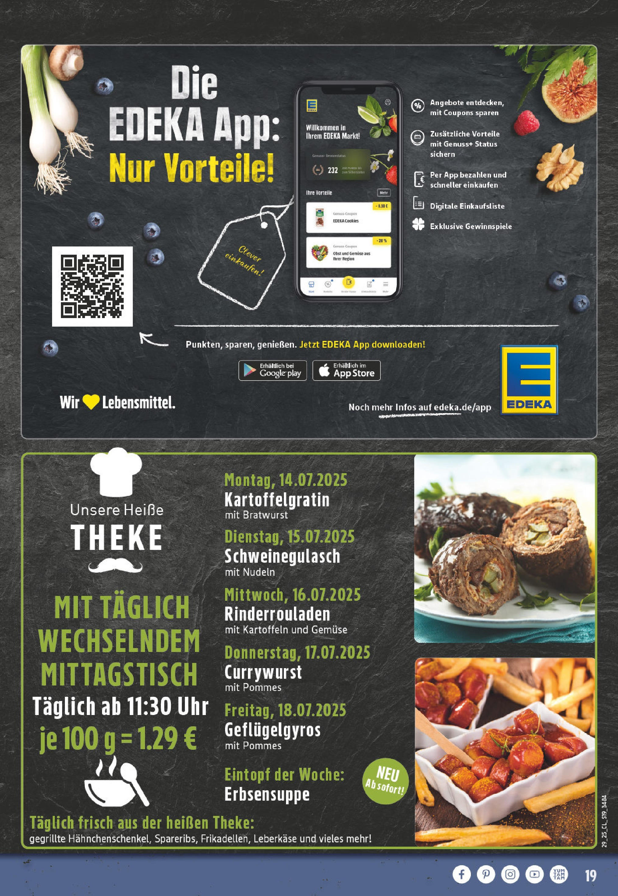 Edeka prospekt Hamm	 (ab 13.07.2025) » Angebote Online | Seite: 19 | Produkte: Theke, Kartoffeln, Gemüse, Obst