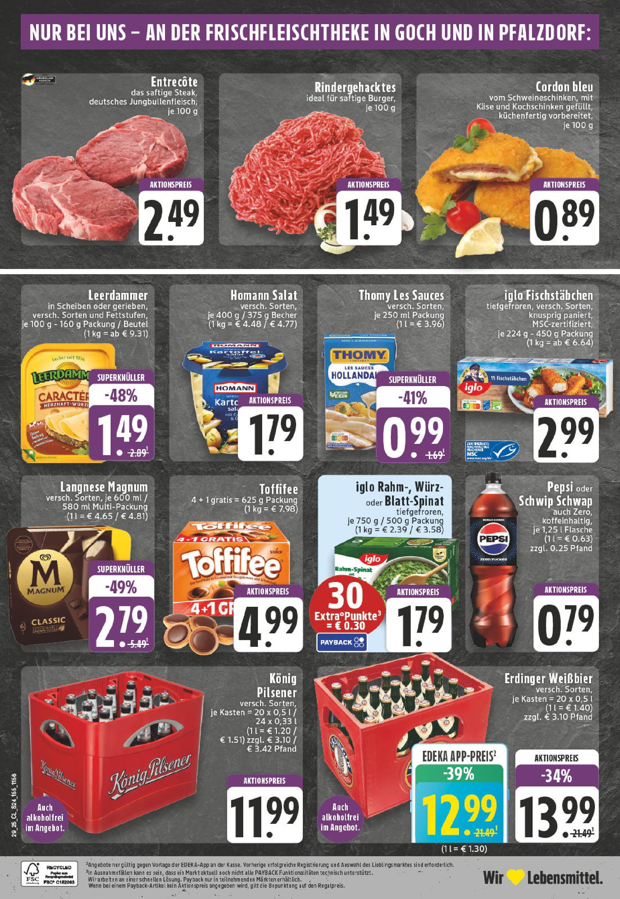 Edeka prospekt Goch	 (ab 13.07.2025) » Angebote Online | Seite: 24 | Produkte: Konig pilsener, Iglo, Leerdammer, Pepsi