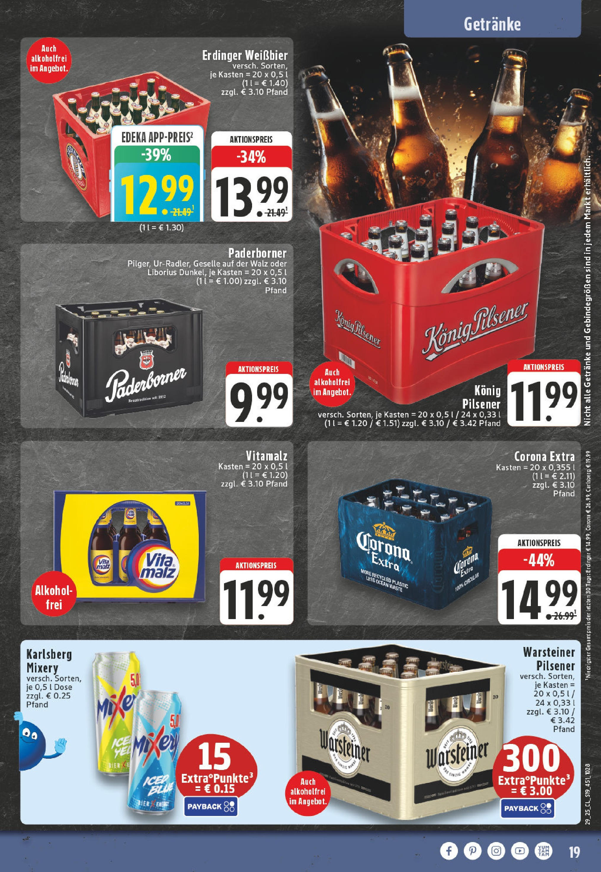 Edeka prospekt Montabaur	 (ab 13.07.2025) » Angebote Online | Seite: 19 | Produkte: Konig pilsener, Carlsberg, Warsteiner, Mixery