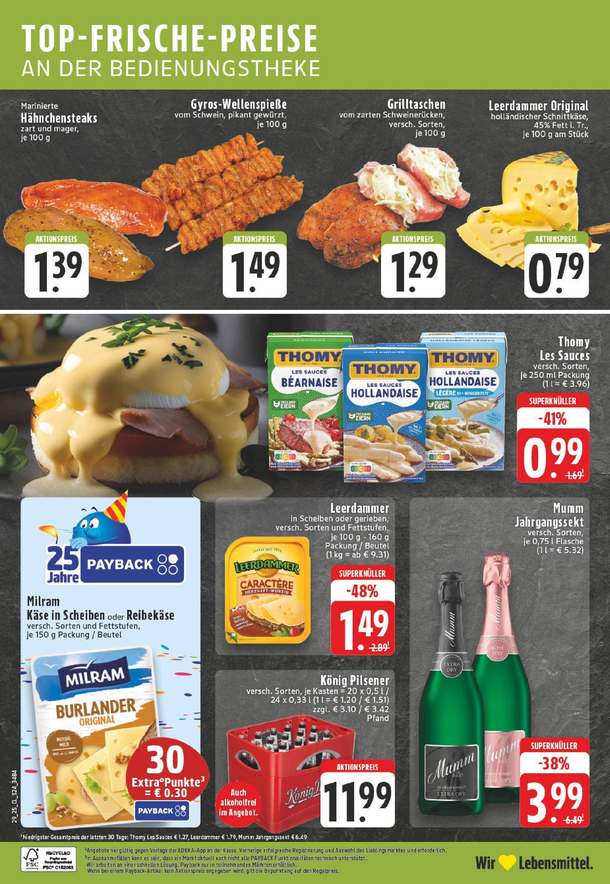 Edeka prospekt Hamm	 (ab 13.07.2025) » Angebote Online | Seite: 24 | Produkte: Thomy les sauces, Konig pilsener, Käse, Milram