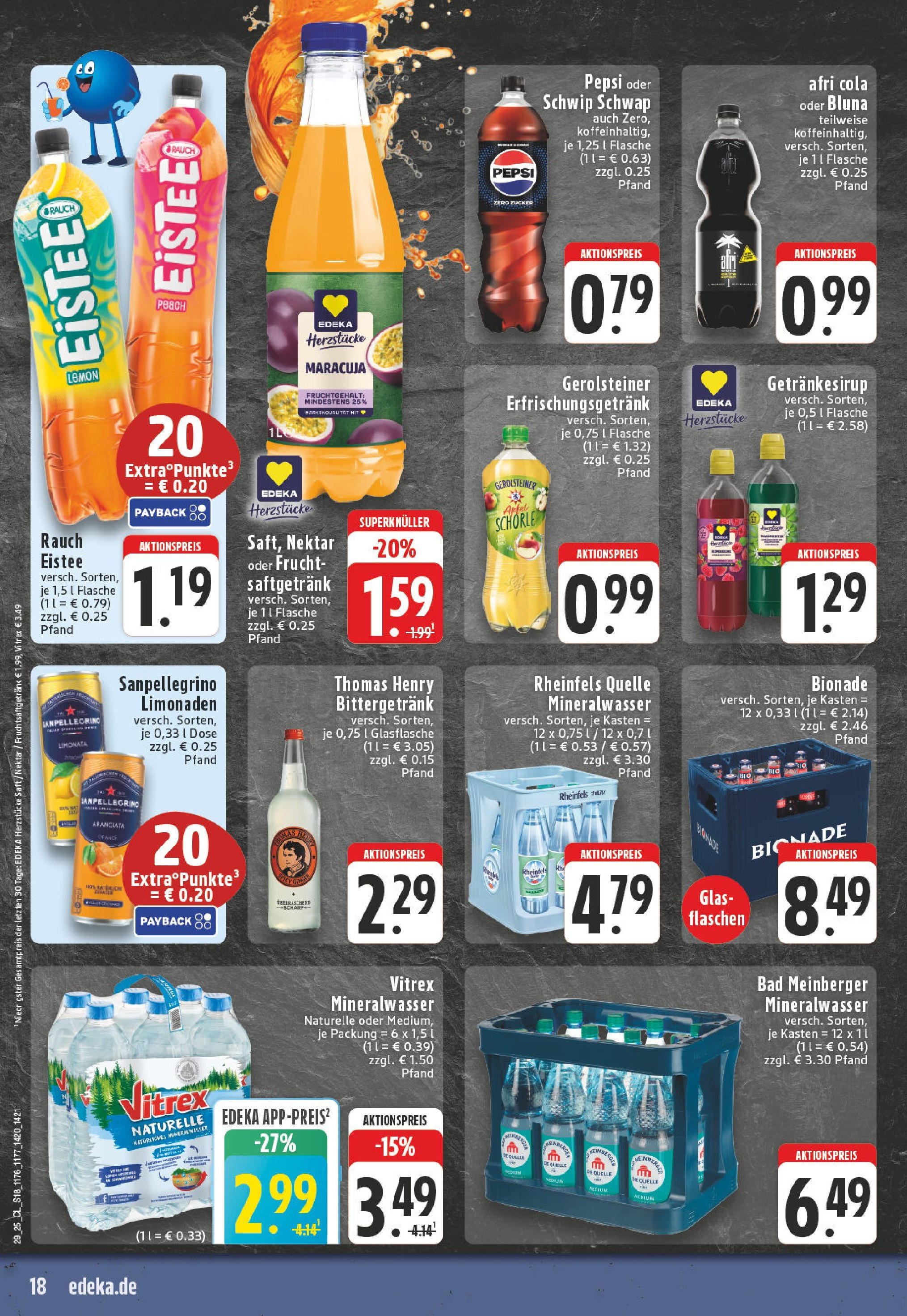 Edeka prospekt Welver	 (ab 13.07.2025) » Angebote Online | Seite: 18 | Produkte: Cola, Bionade, Pepsi, Saft