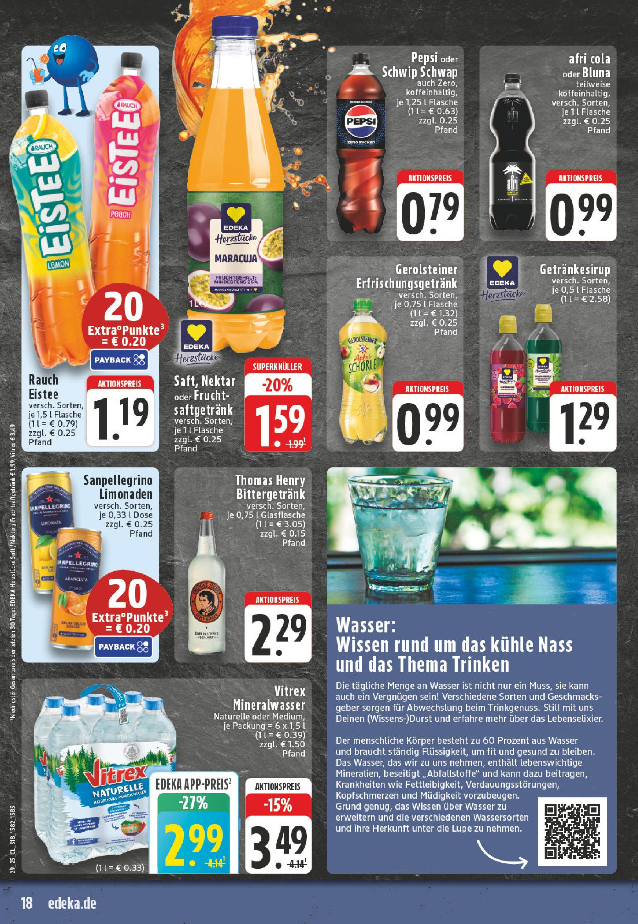 Edeka prospekt Oelde	 (ab 13.07.2025) » Angebote Online | Seite: 18 | Produkte: Cola, Zucker, Pepsi, Saft
