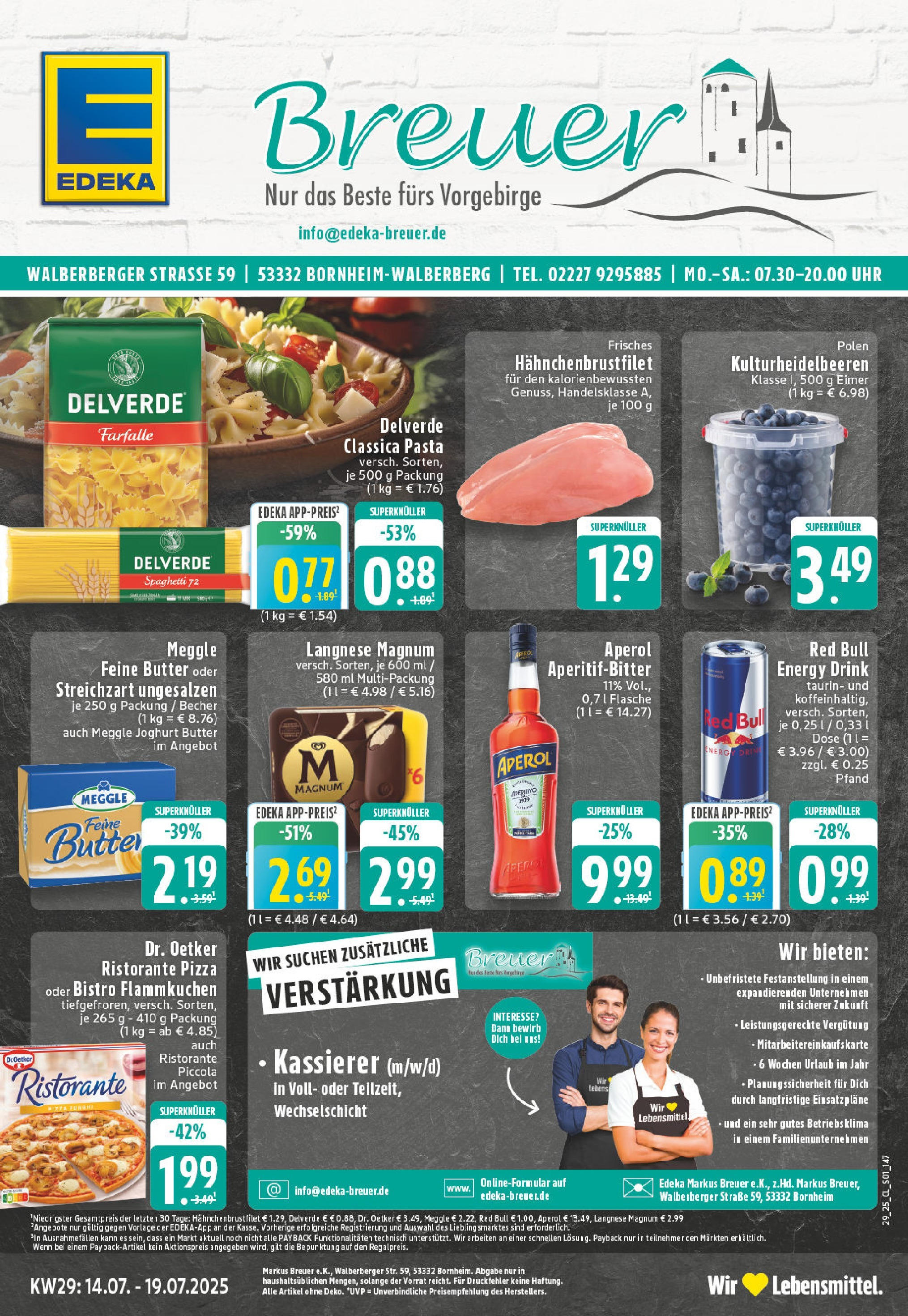 Edeka prospekt Bornheim-Walberberg	 (ab 13.07.2025) » Angebote Online | Seite: 1 | Produkte: Ristorante, Red bull, Pasta, Uhr