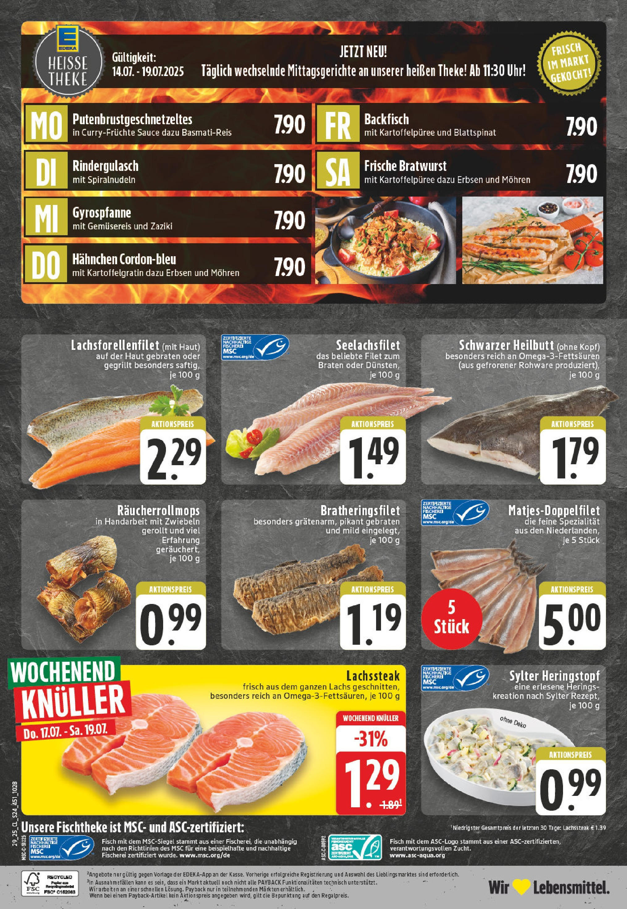 Edeka prospekt Montabaur	 (ab 13.07.2025) » Angebote Online | Seite: 24 | Produkte: Theke, Mohren, Fisch, Steak