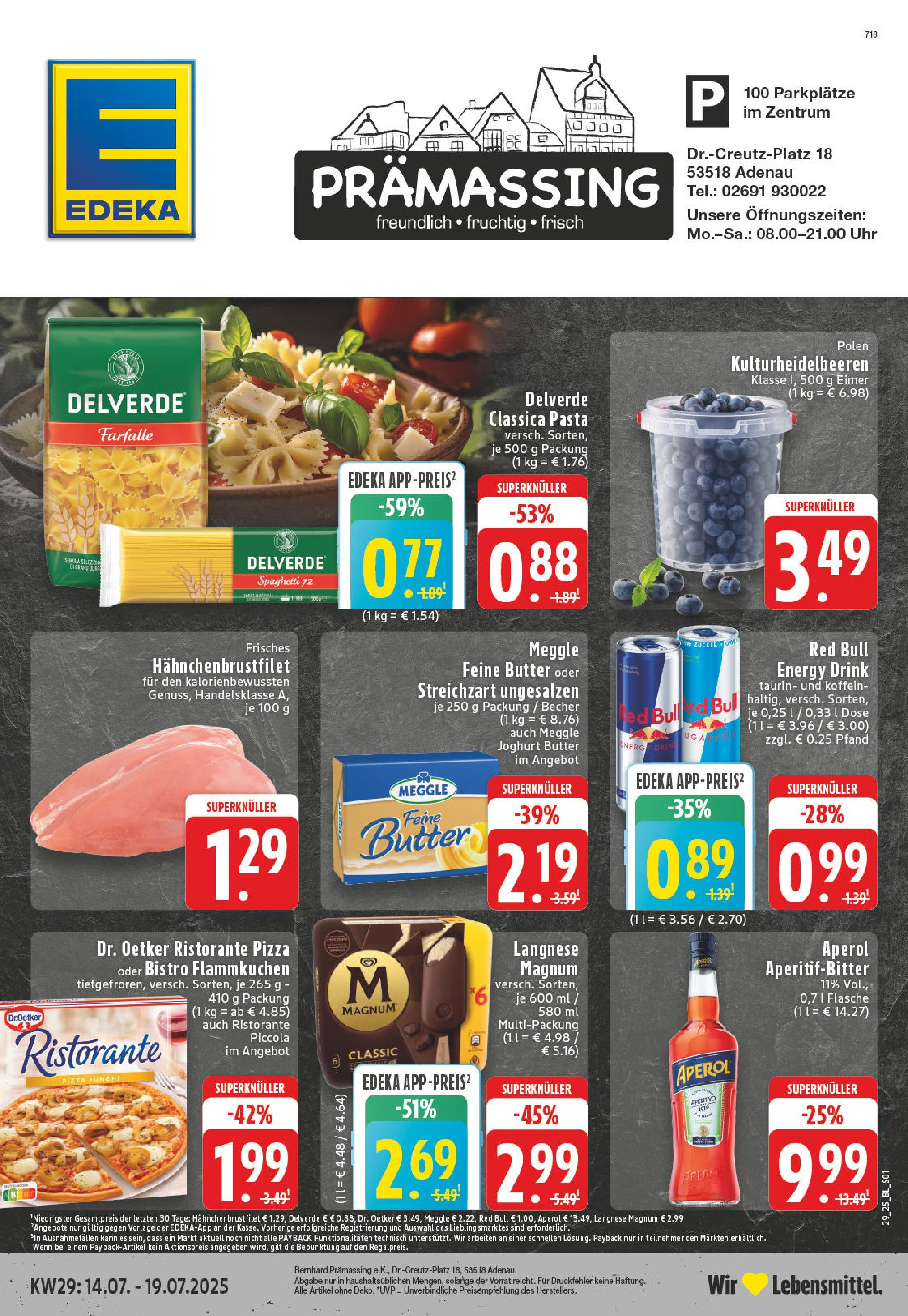 Edeka prospekt Adenau / Eifel	 (ab 13.07.2025) » Angebote Online | Seite: 1 | Produkte: Butter, Zucker, Pasta, Aperol