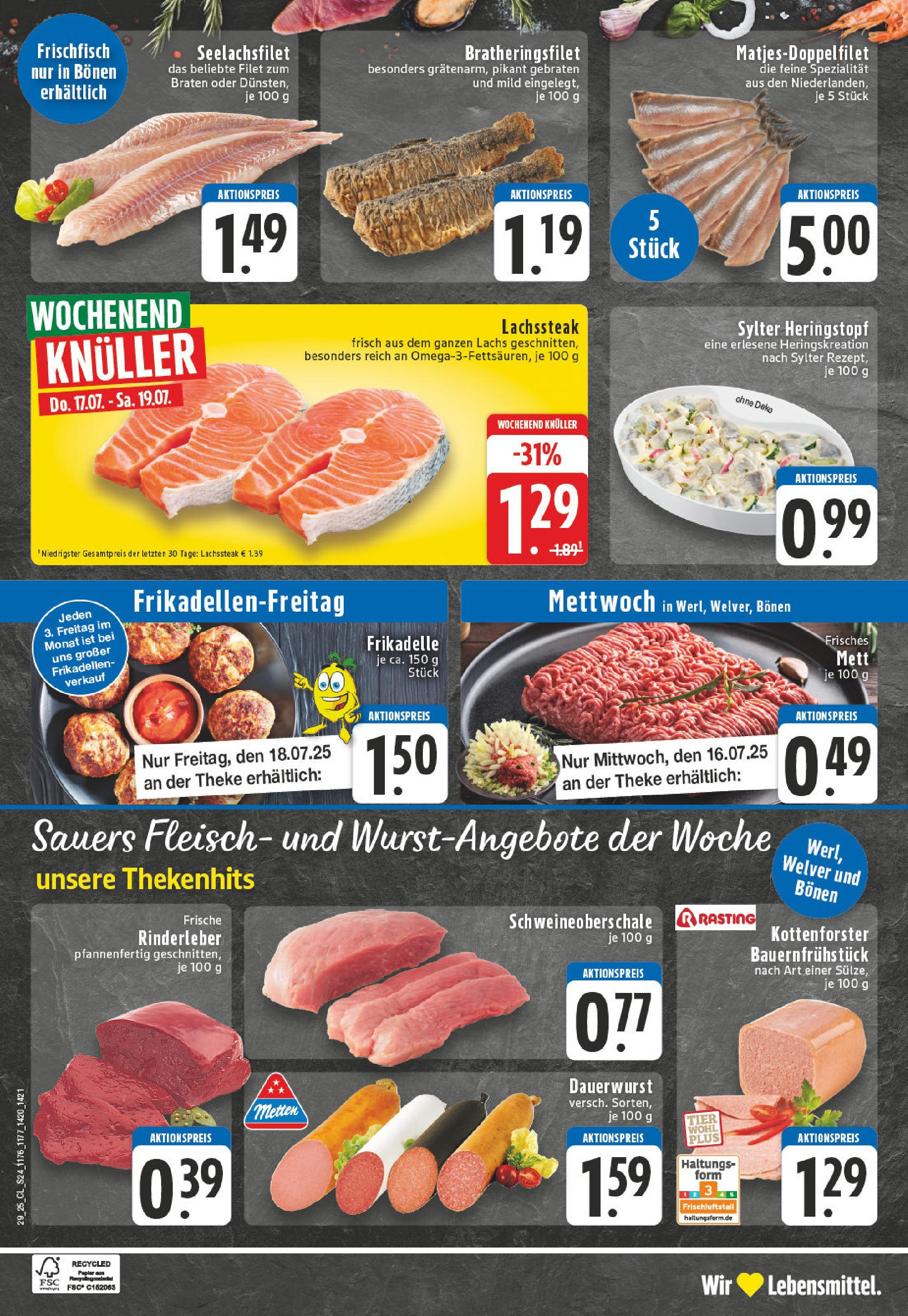 Edeka prospekt Welver	 (ab 13.07.2025) » Angebote Online | Seite: 24 | Produkte: Theke, Lachs, Steak, Fleisch