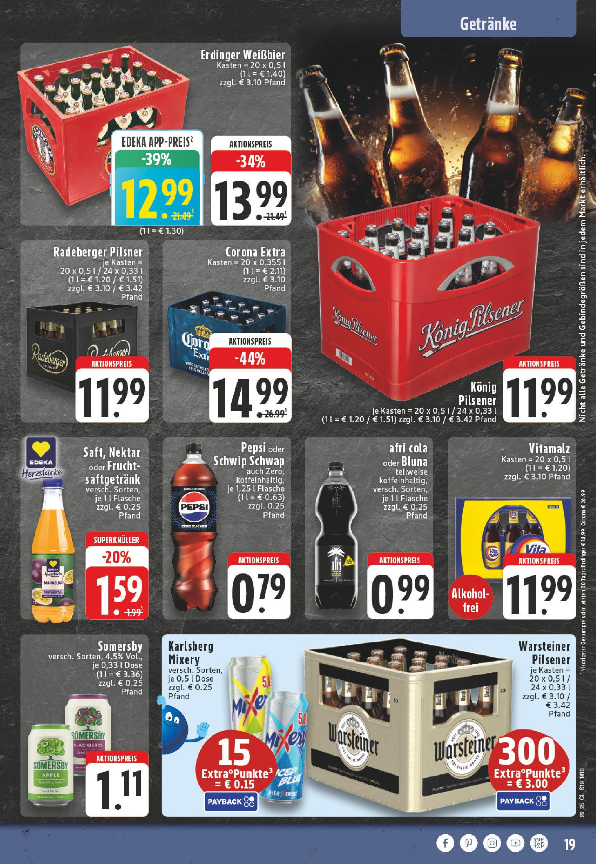 Edeka prospekt Ransbach-Baumbach	 (ab 13.07.2025) » Angebote Online | Seite: 19 | Produkte: Konig pilsener, Weißbier, Mixery, Radeberger pilsner