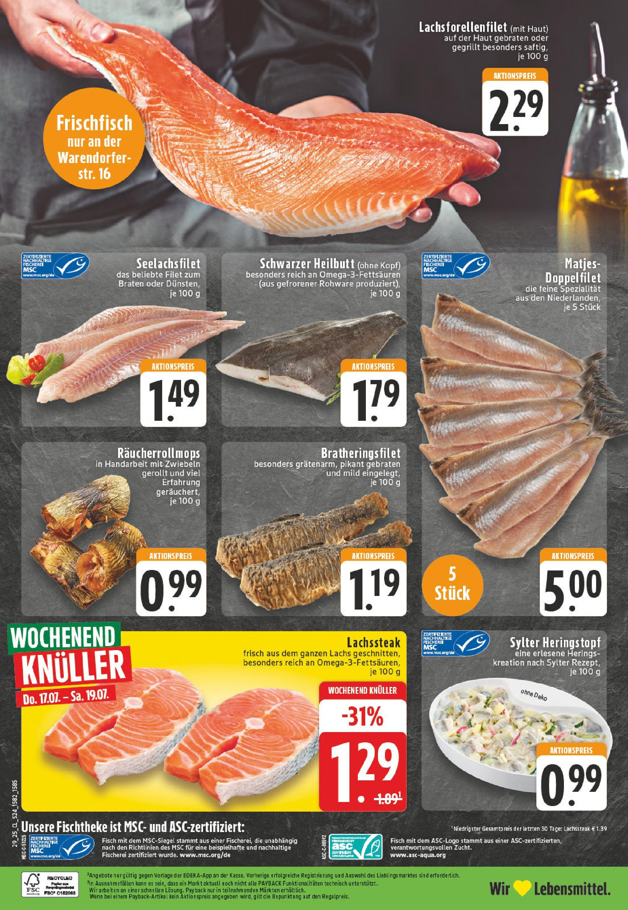 Edeka prospekt Oelde	 (ab 13.07.2025) » Angebote Online | Seite: 24 | Produkte: Fisch, Lachs, Zwiebeln