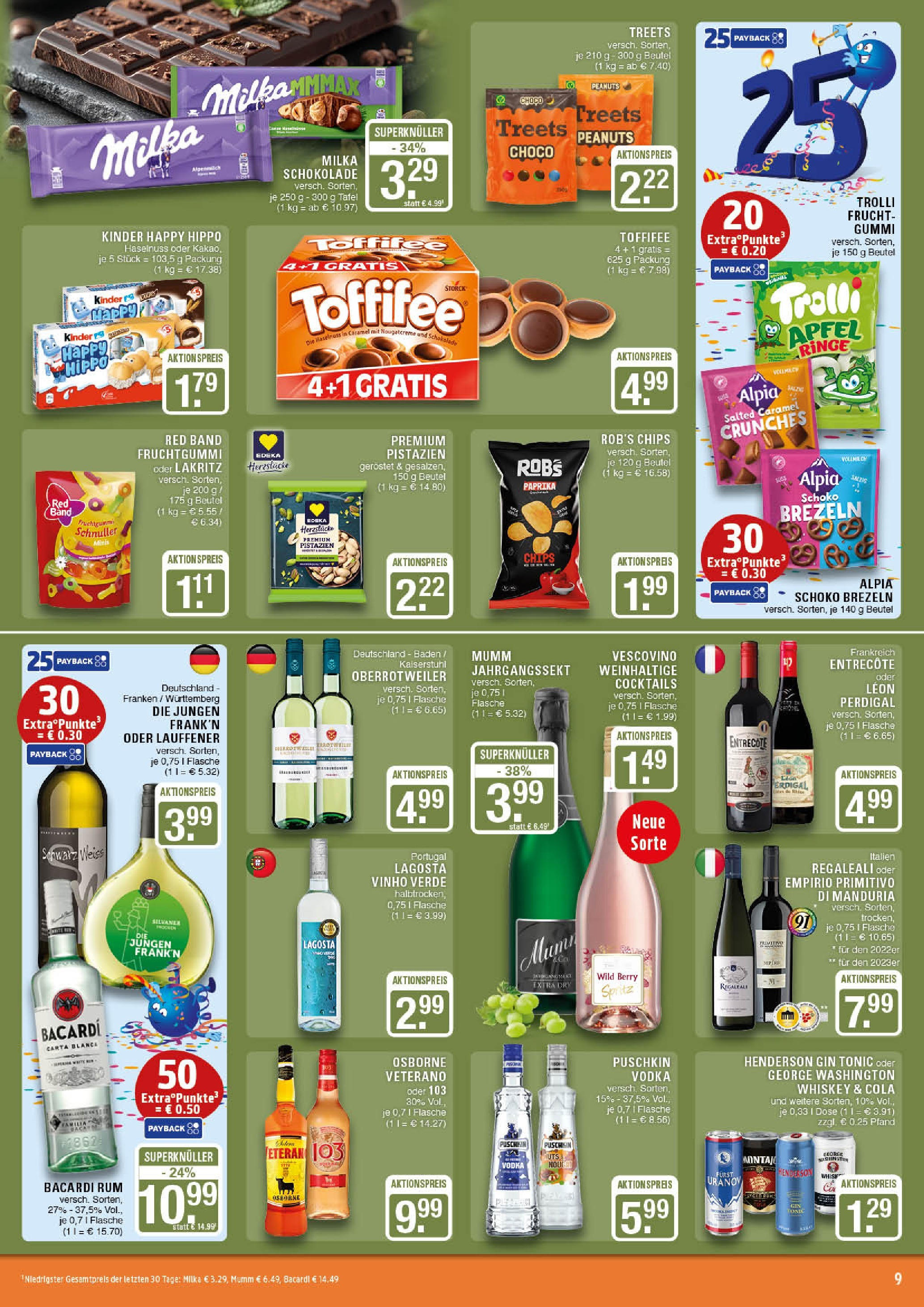 Edeka prospekt Marl	 (ab 13.07.2025) » Angebote Online | Seite: 9 | Produkte: Osborne, Toffifee, Chips, Whiskey