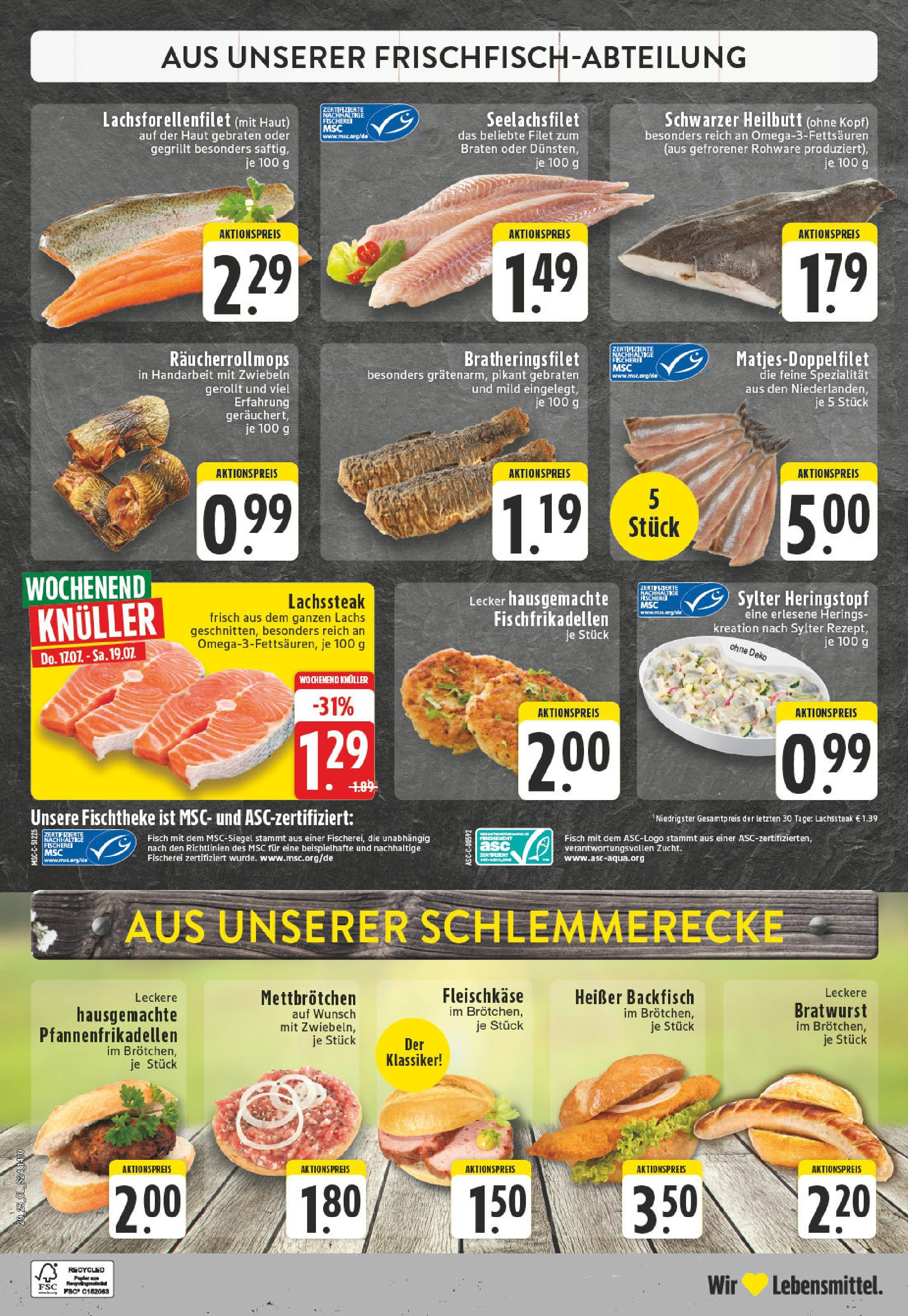 Edeka prospekt Ransbach-Baumbach	 (ab 13.07.2025) » Angebote Online | Seite: 24 | Produkte: Burger, Fisch, Lachs, Steak