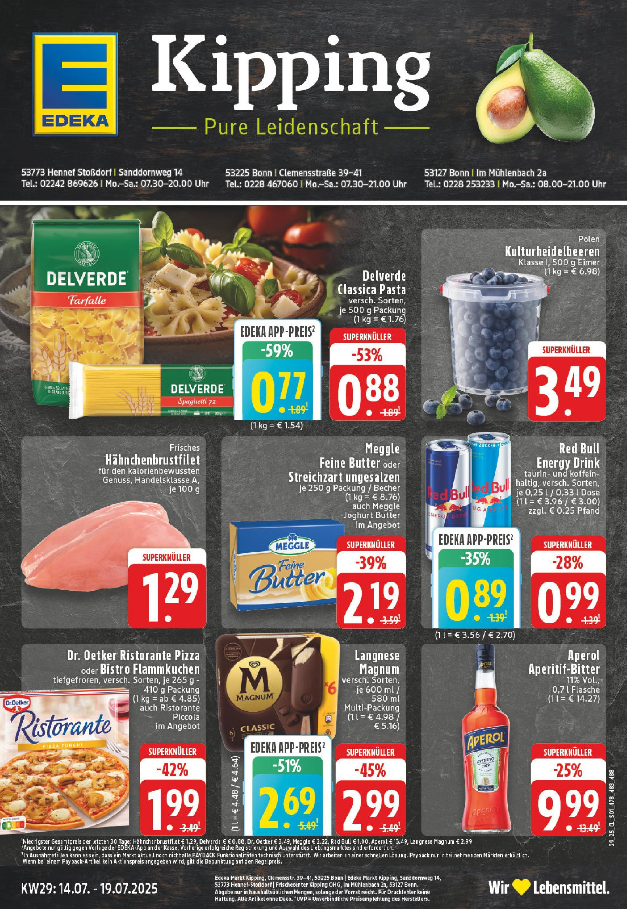 EDEKA Prospekt ab 14.07.2025 - Prospekt Bonn Online Vorschau von dem Prospekt des Geschäftes Edeka, gültig ab dem 14.07.2025