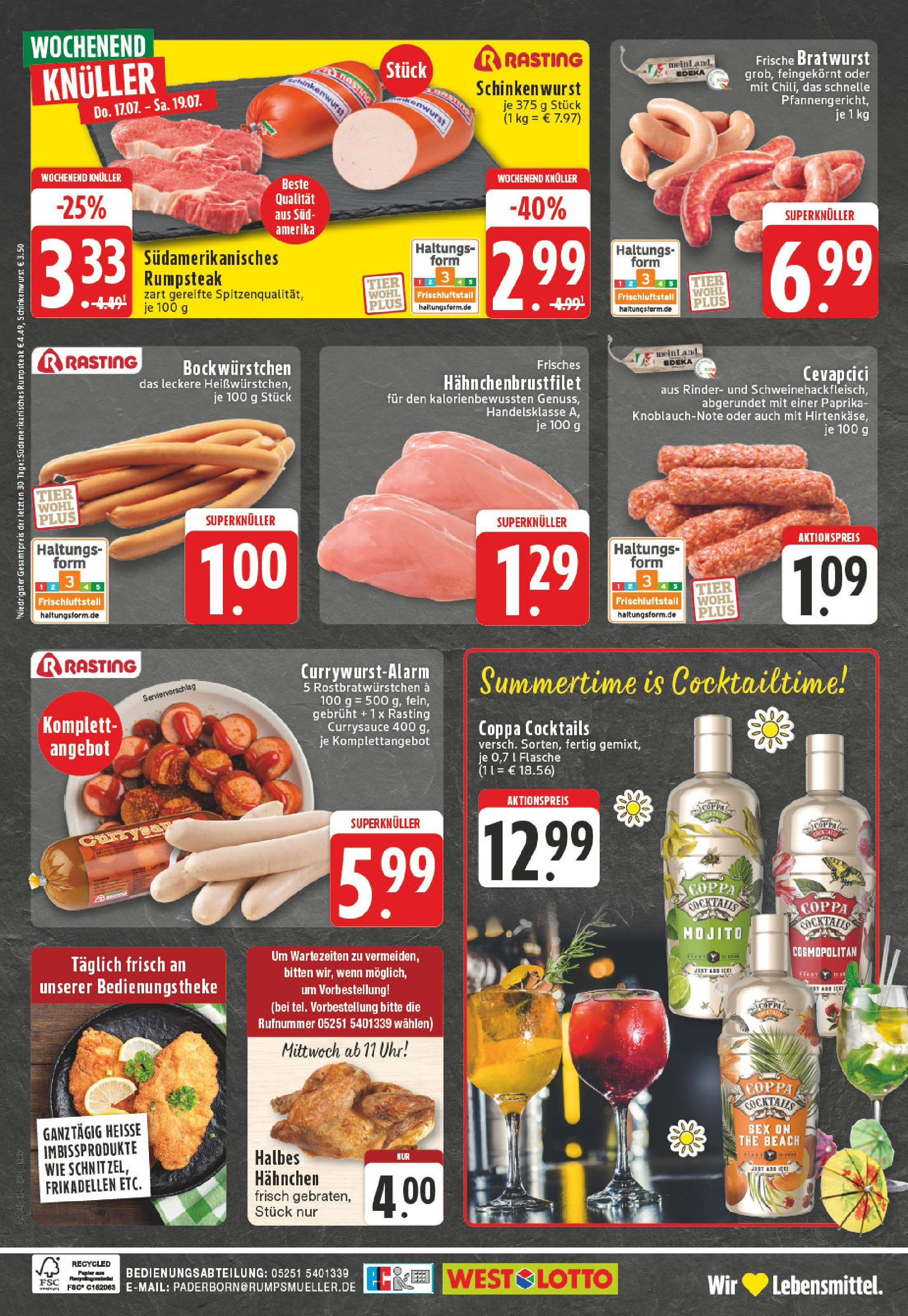 Edeka prospekt Paderborn	 (ab 13.07.2025) » Angebote Online | Seite: 24 | Produkte: Hahnchen, Theke, Paprika, Uhr