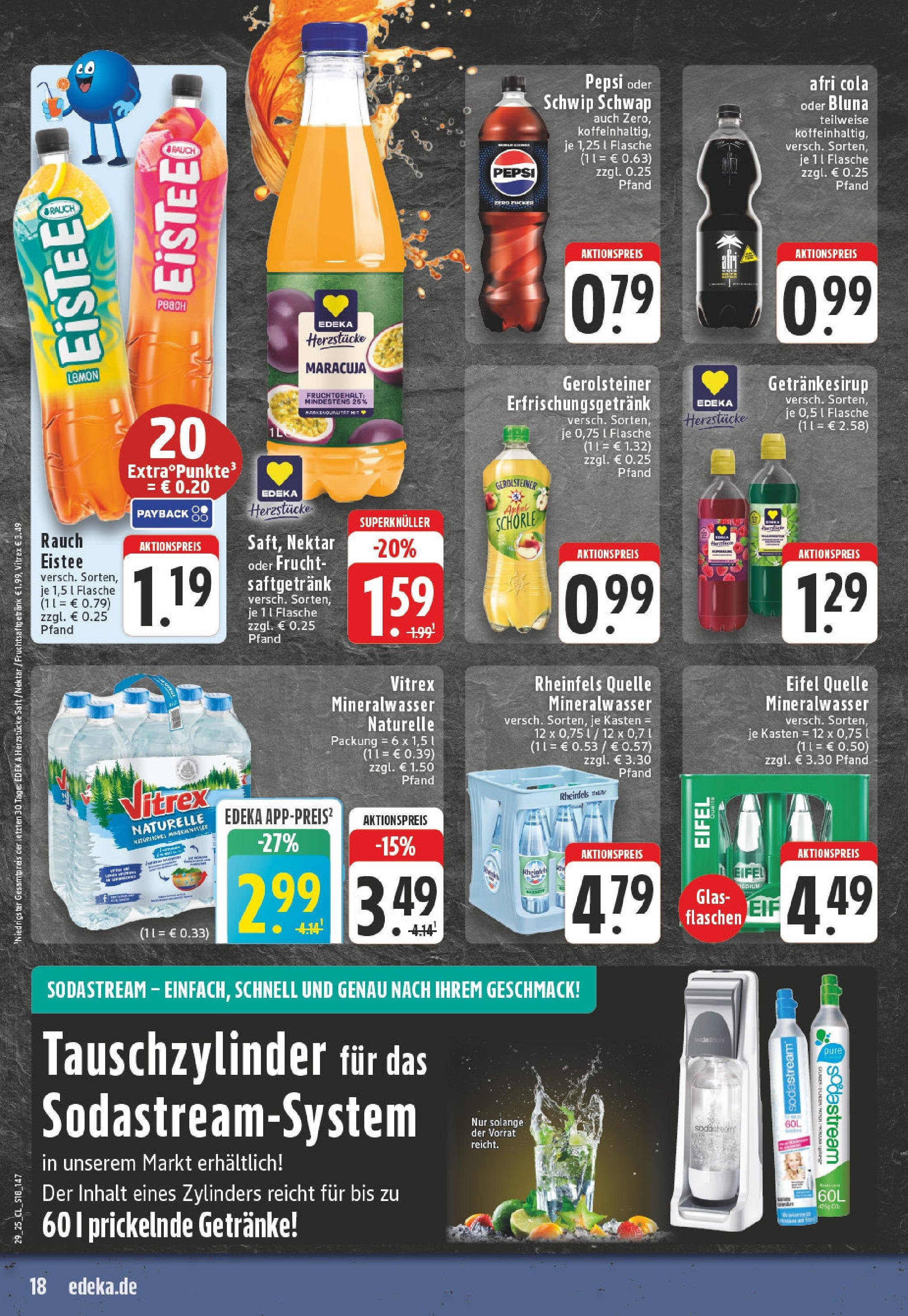 Edeka prospekt Bornheim-Walberberg	 (ab 13.07.2025) » Angebote Online | Seite: 18 | Produkte: Saft, Sodastream, Rheinfels quelle, Gerolsteiner