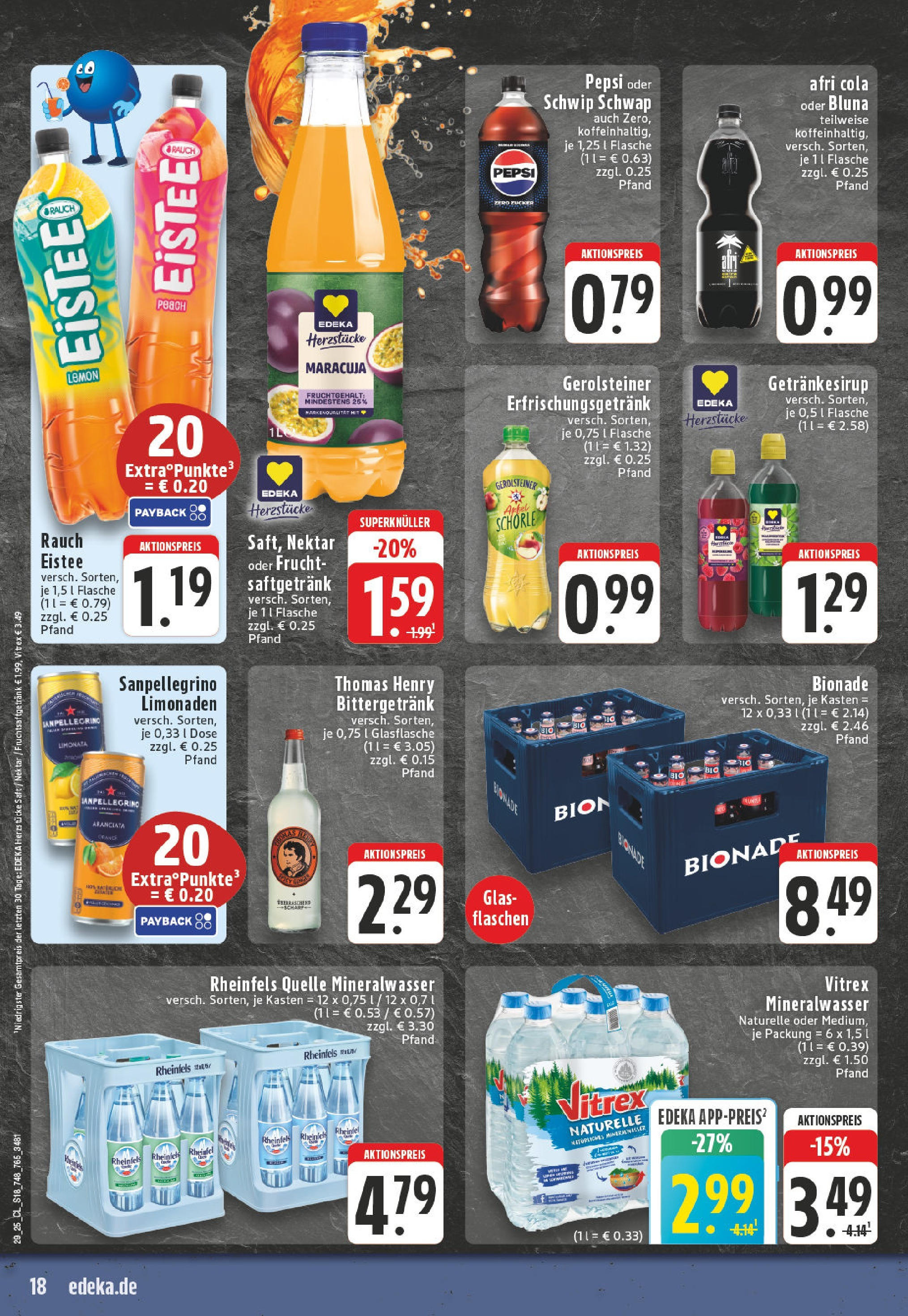 Edeka prospekt Mönchengladbach-Rheydt	 (ab 14.07.2025) » Angebote Online | Seite: 18 | Produkte: Schwip schwap, Mineralwasser, Saft, Gerolsteiner