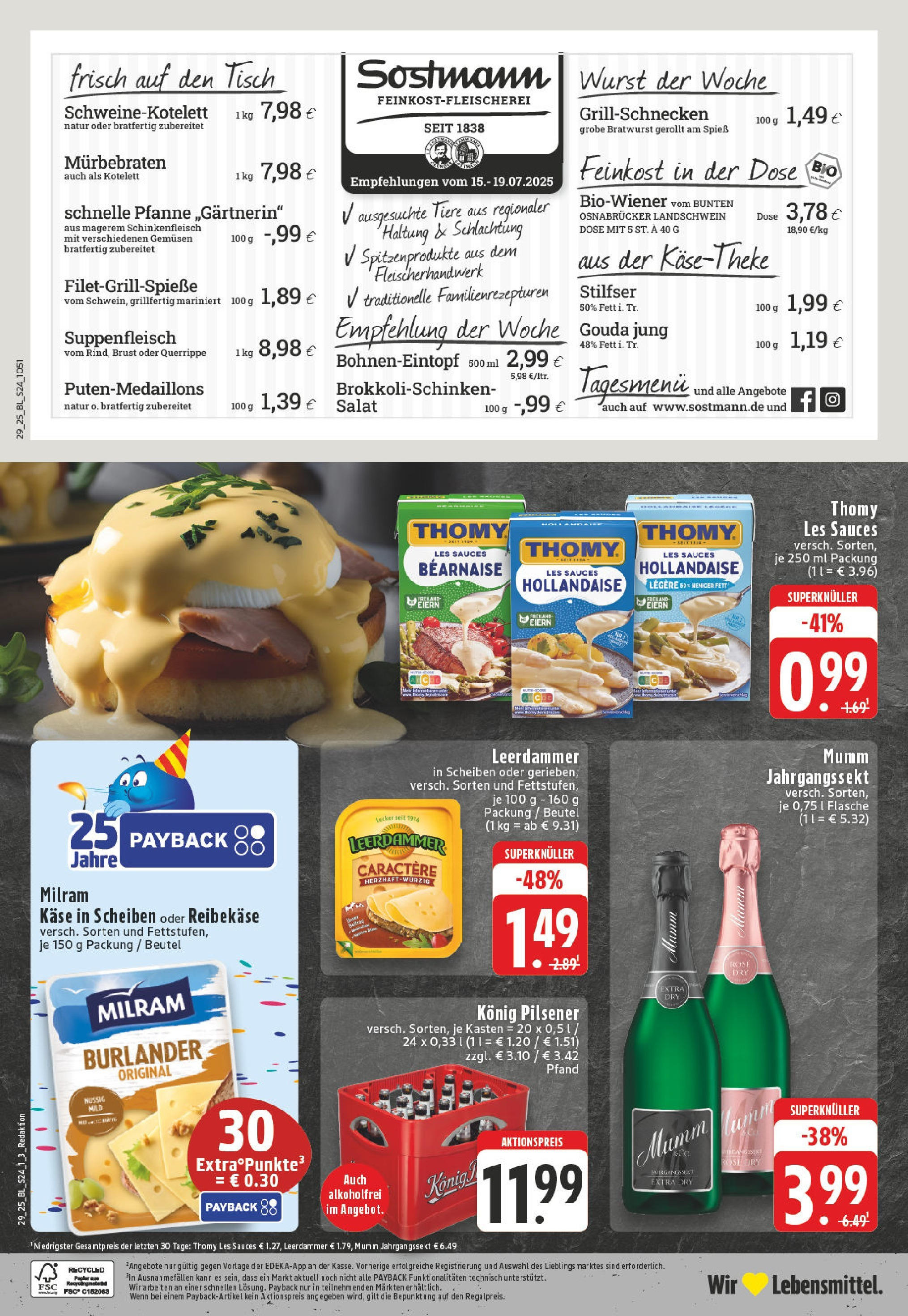 Edeka prospekt Lienen	 (ab 13.07.2025) » Angebote Online | Seite: 24 | Produkte: Konig pilsener, Leerdammer, Reibekase, Salat