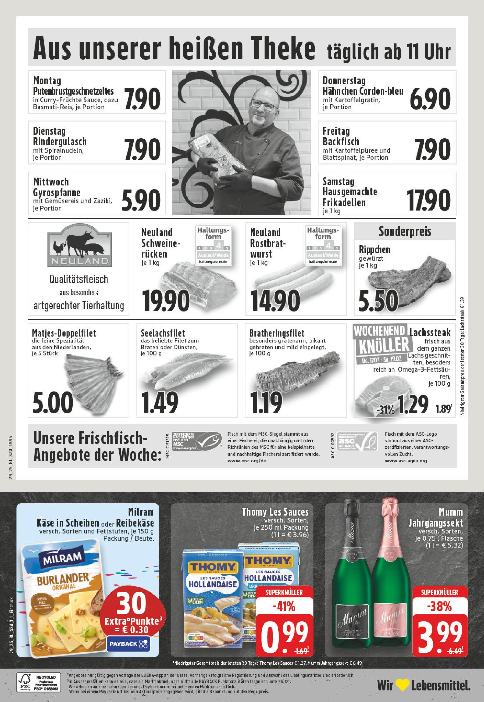 Edeka prospekt Schwerte - Ergste	 (ab 13.07.2025) » Angebote Online | Seite: 24 | Produkte: Rindergulasch, Theke, Steak, Uhr