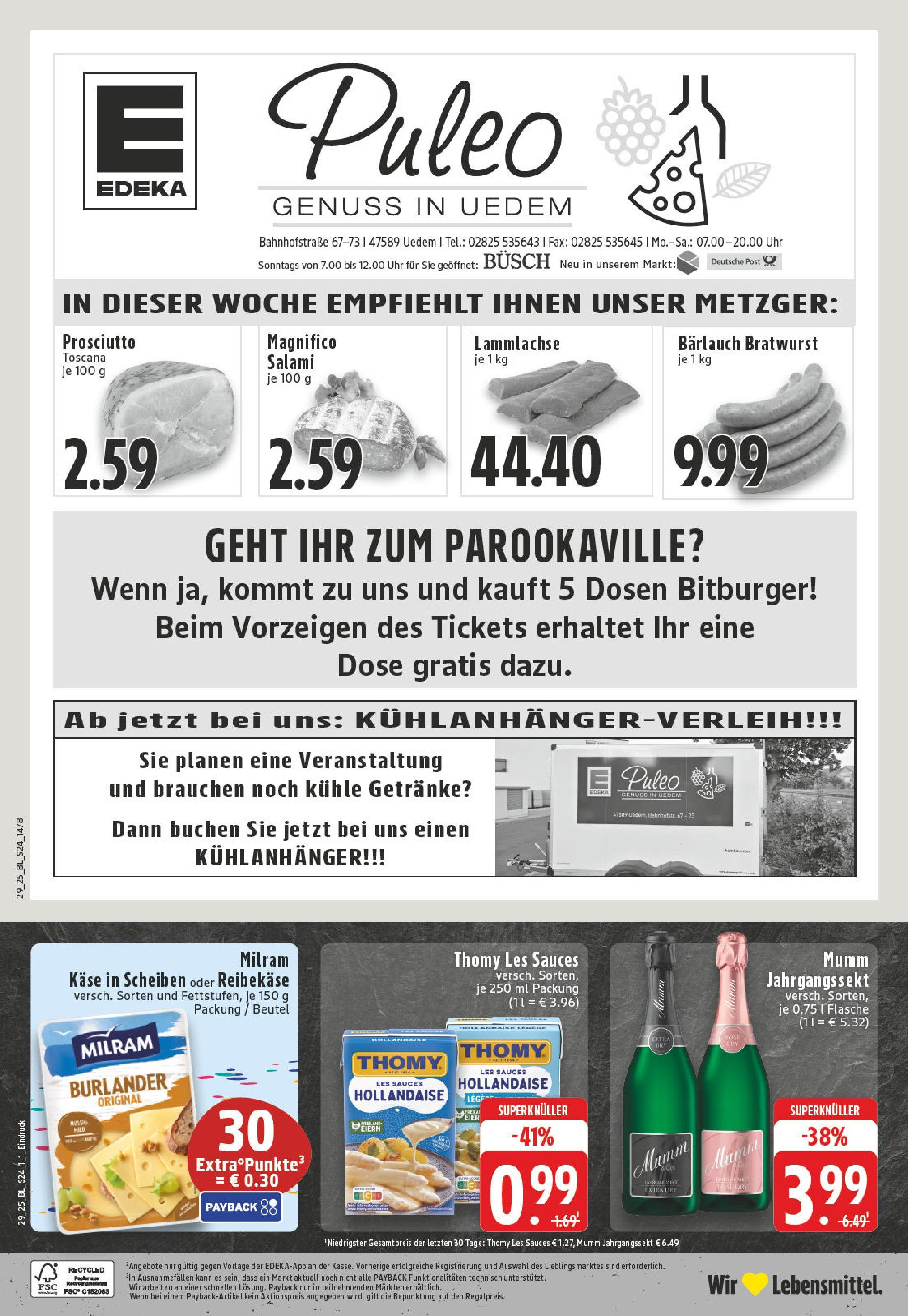 Edeka prospekt Uedem	 (ab 13.07.2025) » Angebote Online | Seite: 24 | Produkte: Bitburger, Thomy les sauces, Bratwurst, Reibekase