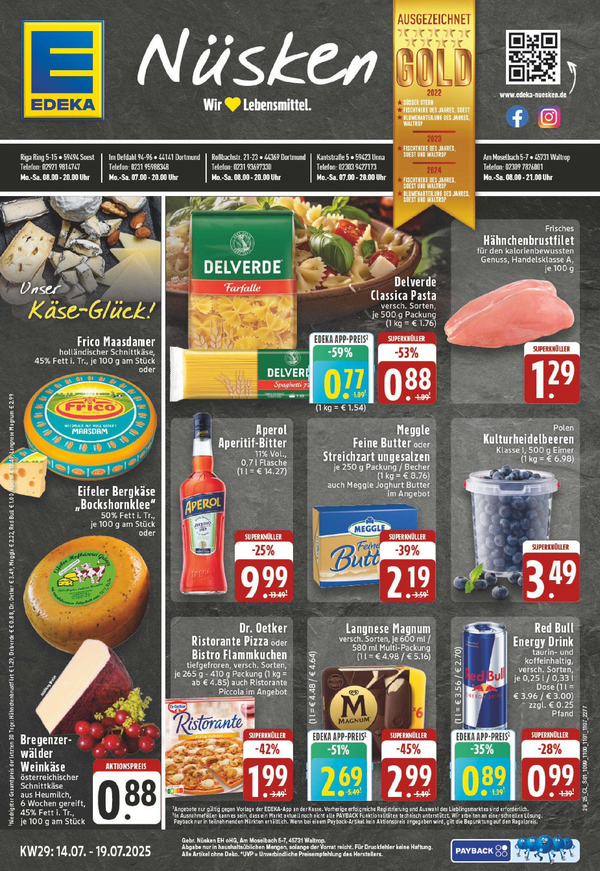 Edeka prospekt Waltrop	 (ab 13.07.2025) » Angebote Online | Seite: 1 | Produkte: Energy, Butter, Joghurt, Aperol