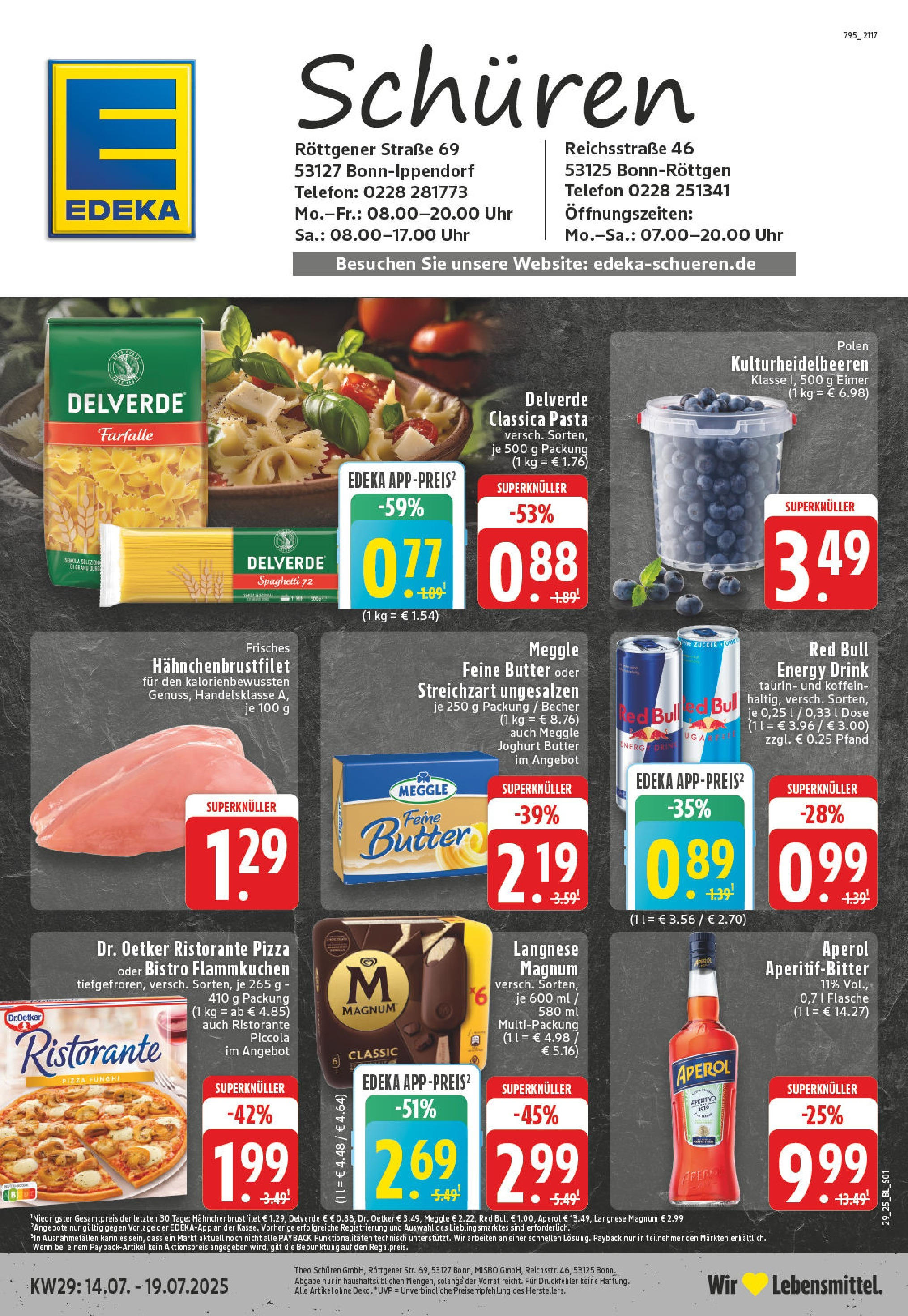 Edeka prospekt Bonn-Ippendorf	 (ab 13.07.2025) » Angebote Online | Seite: 1 | Produkte: Ristorante, Zucker, Pizza, Telefon