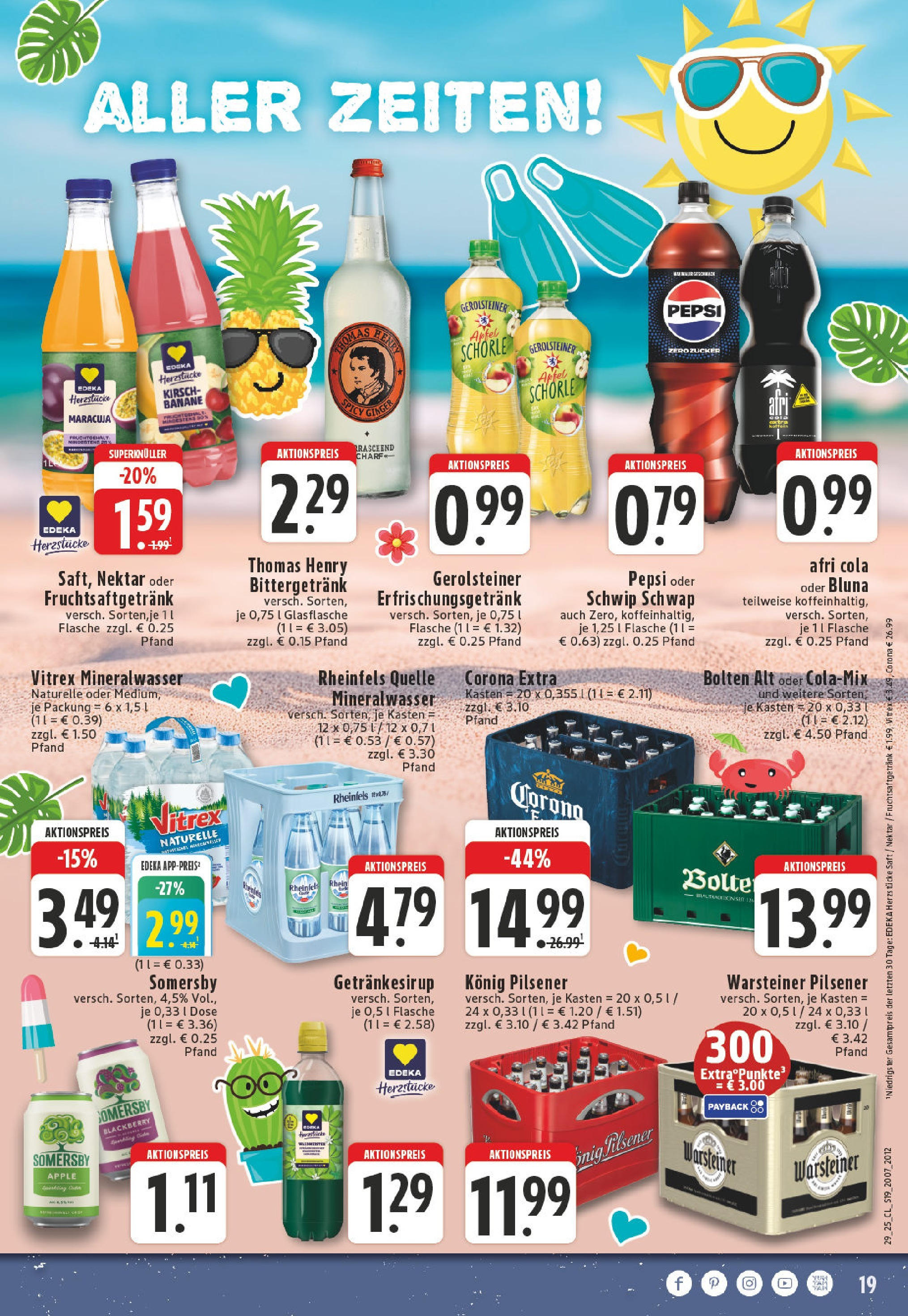 Edeka prospekt Krefeld	 (ab 14.07.2025) » Angebote Online | Seite: 19 | Produkte: Cola, Schwip schwap, Zucker, Rheinfels quelle