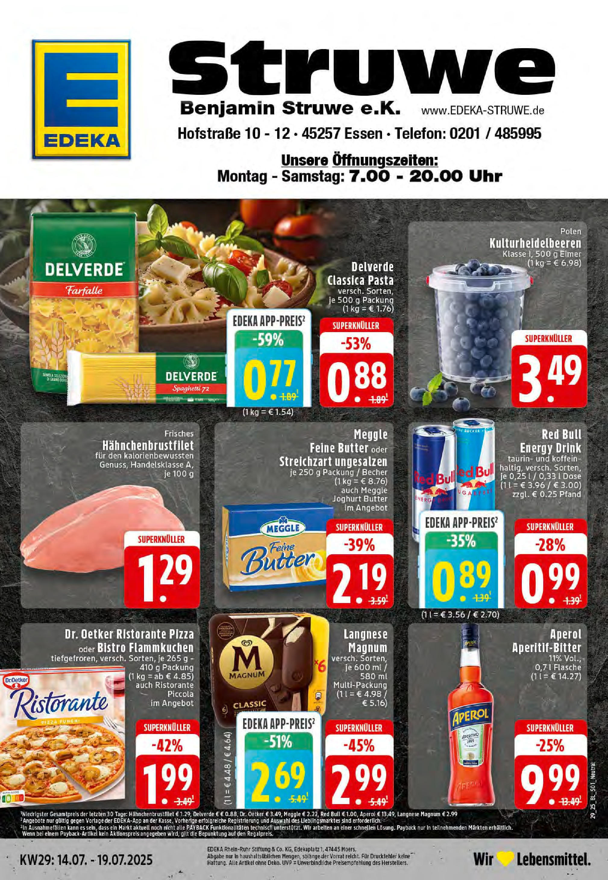 EDEKA Prospekt ab 14.07.2025 - Prospekt Essen Online Vorschau von dem Prospekt des Geschäftes Edeka, gültig ab dem 14.07.2025