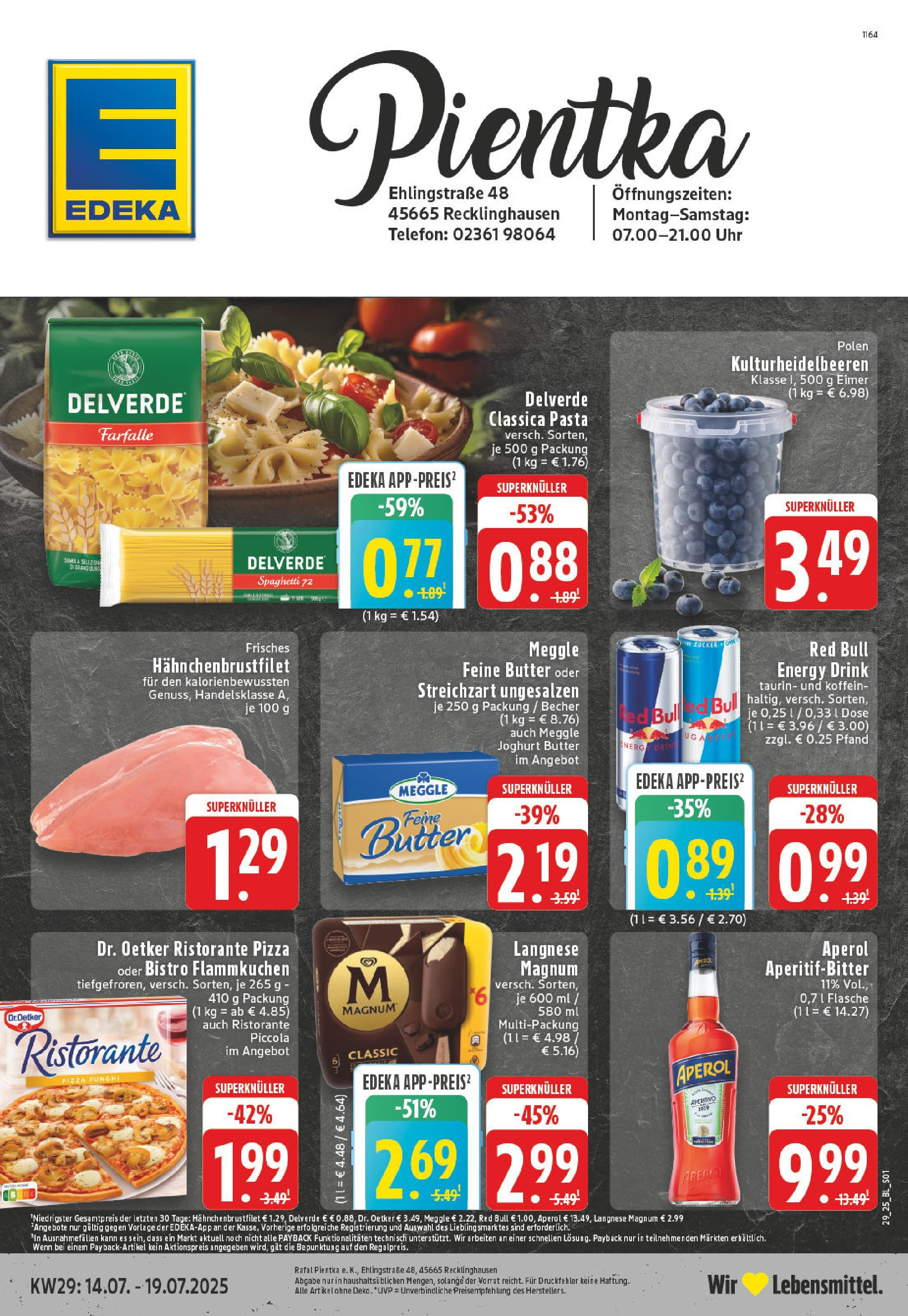 Edeka prospekt Recklinghausen	 (ab 13.07.2025) » Angebote Online | Seite: 1 | Produkte: Joghurt, Pasta, Aperol, Telefon