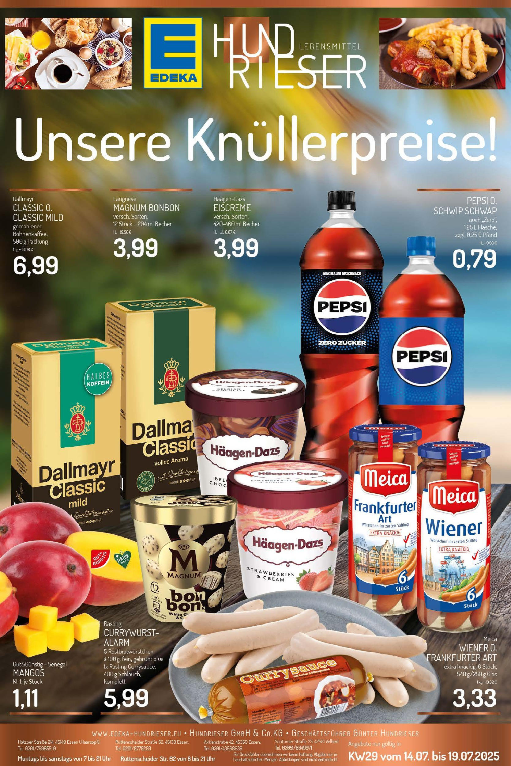 EDEKA Prospekt ab 14.07.2025 - Prospekt Essen Online Vorschau von dem Prospekt des Geschäftes Edeka, gültig ab dem 14.07.2025