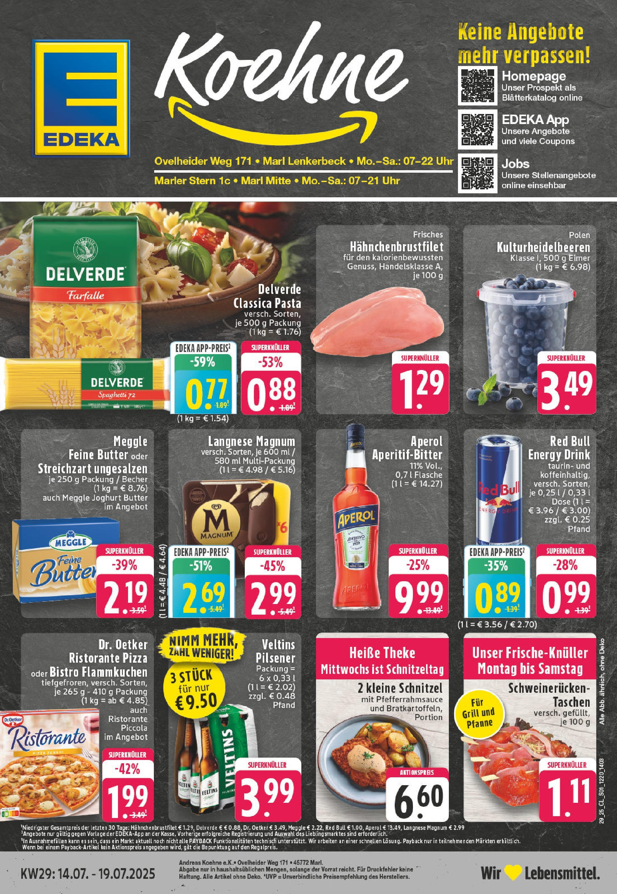 Edeka prospekt Marl	 (ab 14.07.2025) » Angebote Online | Seite: 1 | Produkte: Energy, Theke, Schweinerucken, Aperol