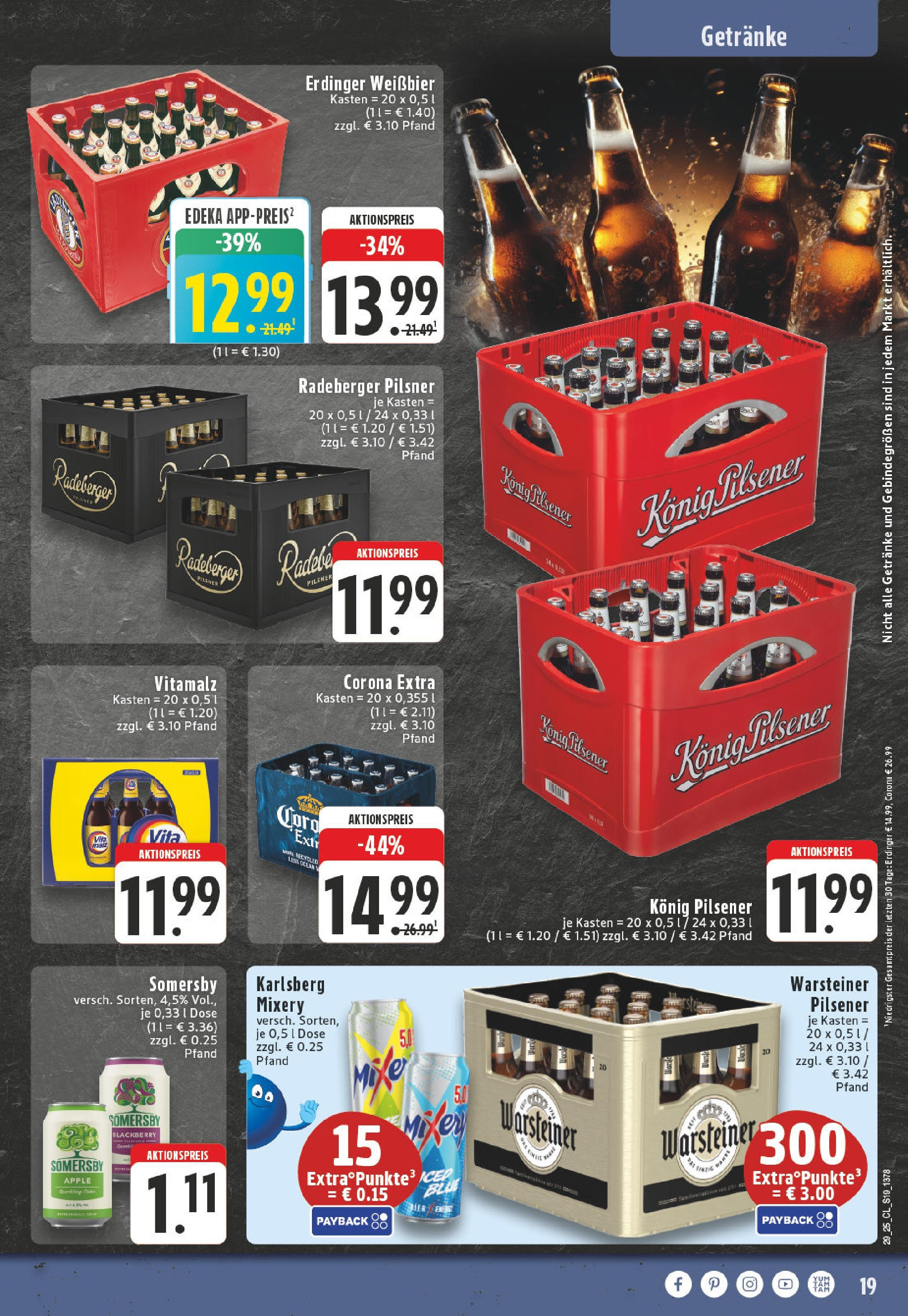 Edeka prospekt Puderbach	 (ab 13.07.2025) » Angebote Online | Seite: 19 | Produkte: Erdinger, Apple, Warsteiner, Mixery