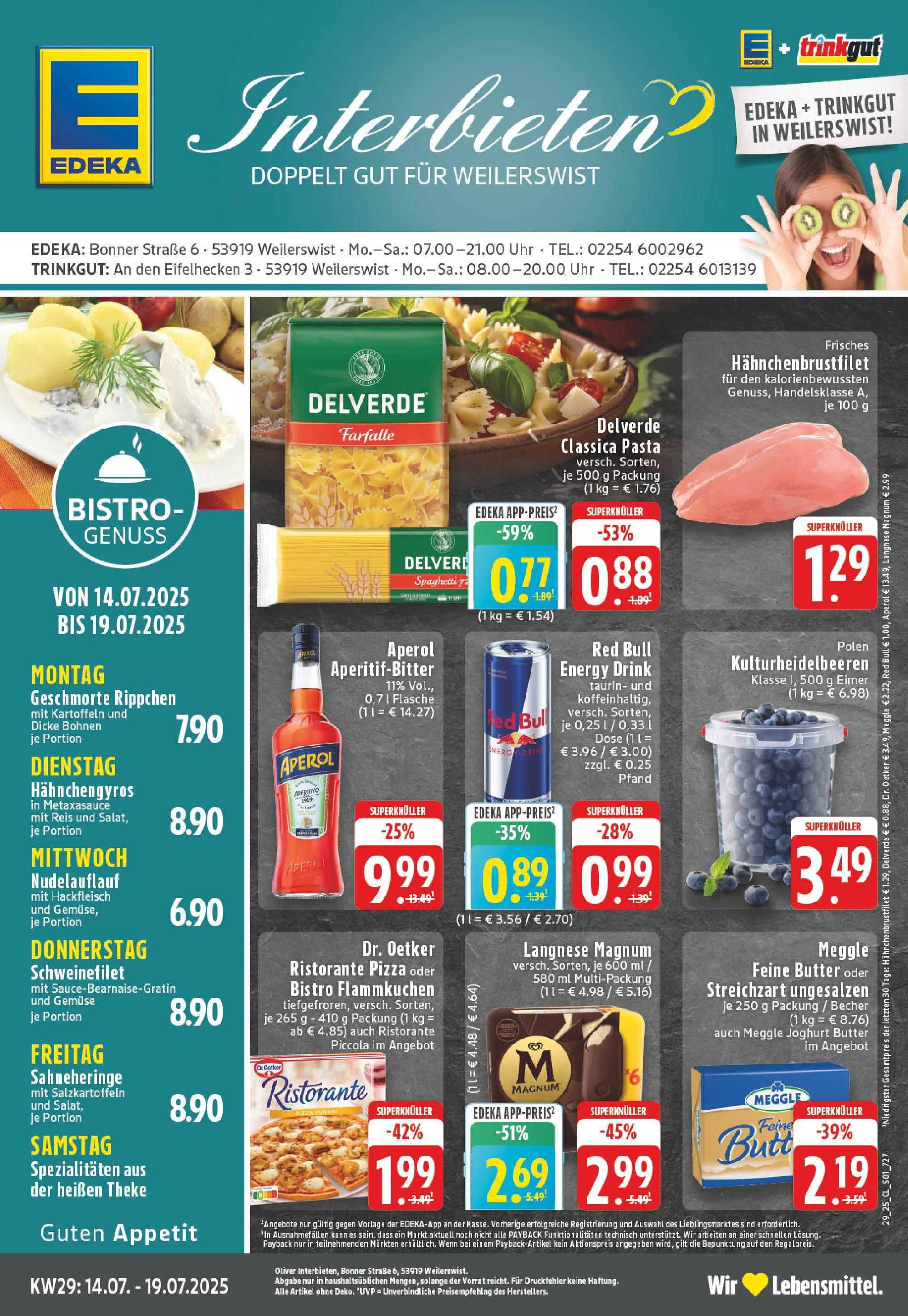 Edeka prospekt Weilerswist	 (ab 13.07.2025) » Angebote Online | Seite: 1 | Produkte: Ristorante, Theke, Pasta, Hackfleisch