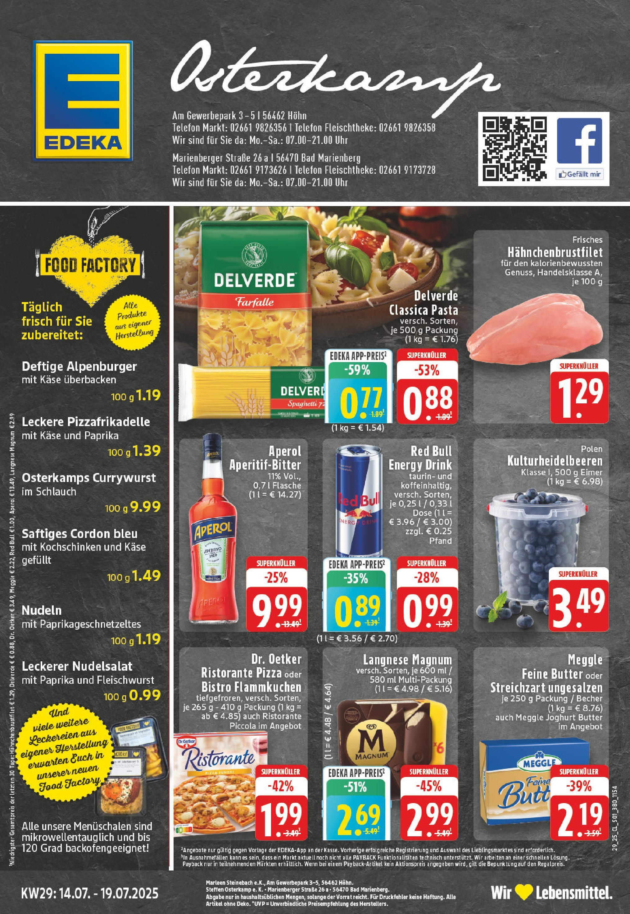 Edeka prospekt Höhn	 (ab 13.07.2025) » Angebote Online | Seite: 1 | Produkte: Langnese, Joghurt, Nudeln, Uhr