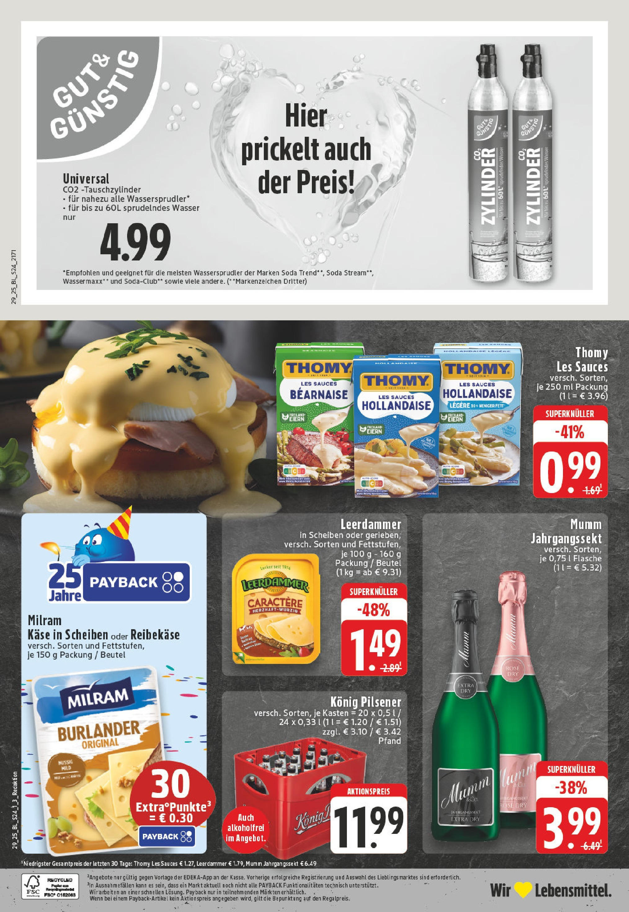 Edeka prospekt Wermelskirchen	 (ab 13.07.2025) » Angebote Online | Seite: 24 | Produkte: Käse, Leerdammer, Milram, Reibekase