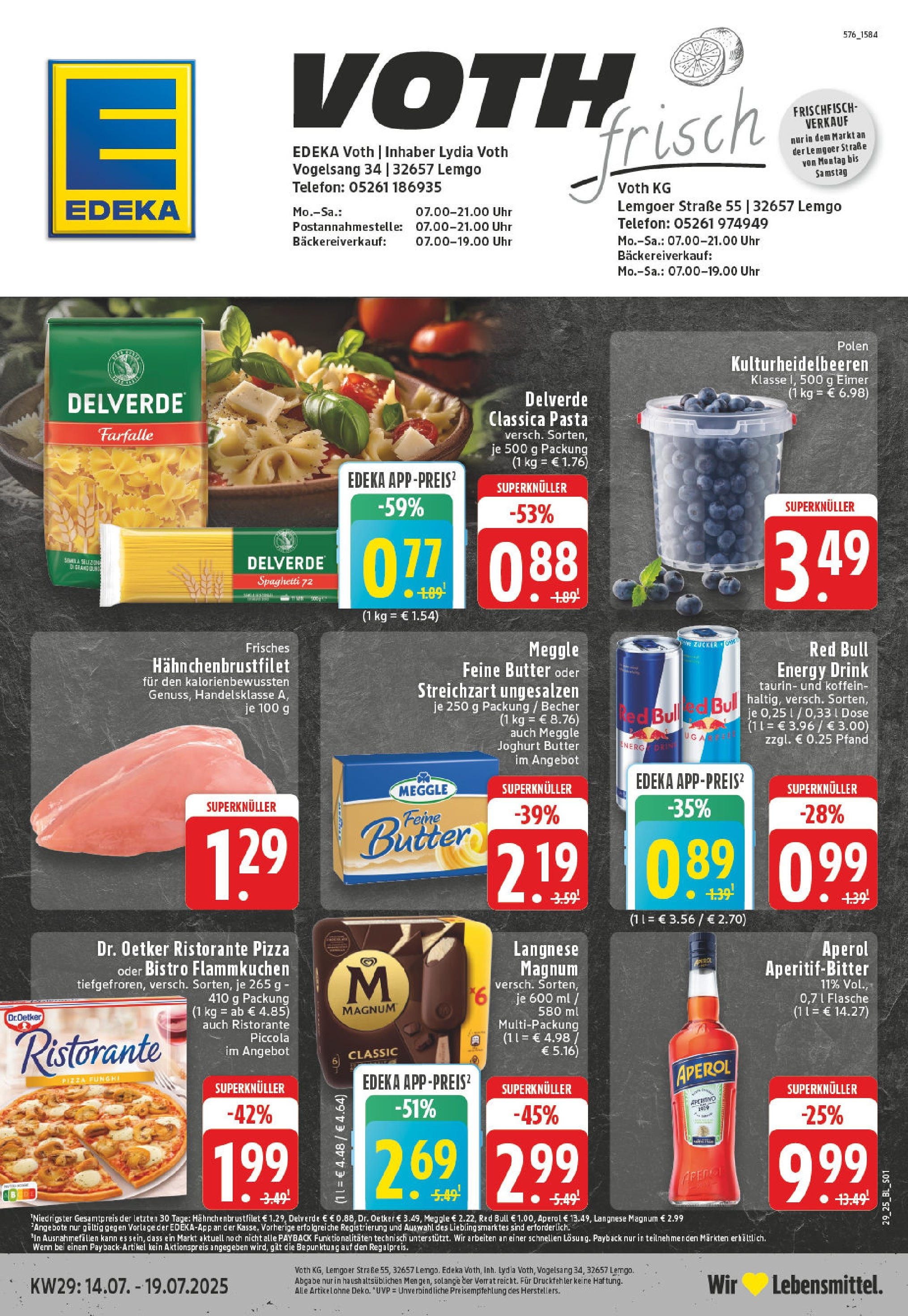 Edeka prospekt Lemgo	 (ab 13.07.2025) » Angebote Online | Seite: 1 | Produkte: Ristorante, Zucker, Pasta, Uhr
