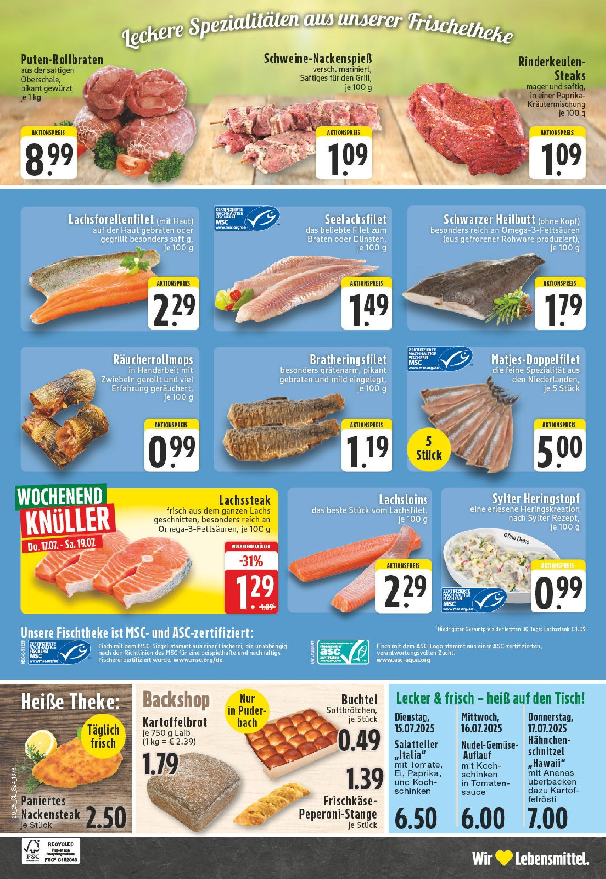 Edeka prospekt Puderbach	 (ab 13.07.2025) » Angebote Online | Seite: 24 | Produkte: Ananas, Schnitzel, Pasta, Steak