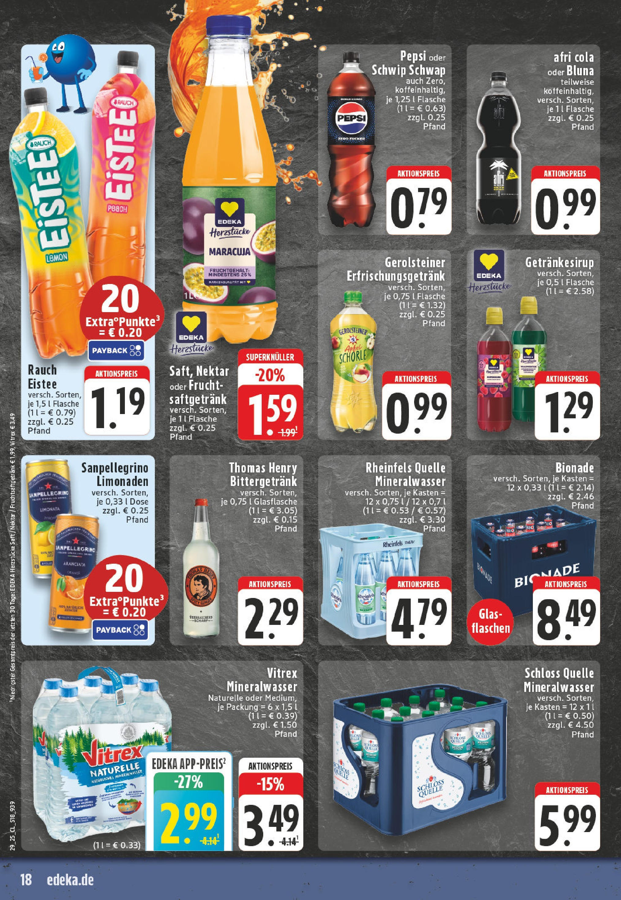 Edeka prospekt Iserlohn	 (ab 14.07.2025) » Angebote Online | Seite: 18 | Produkte: Mineralwasser, Saft, Rheinfels quelle, Gerolsteiner