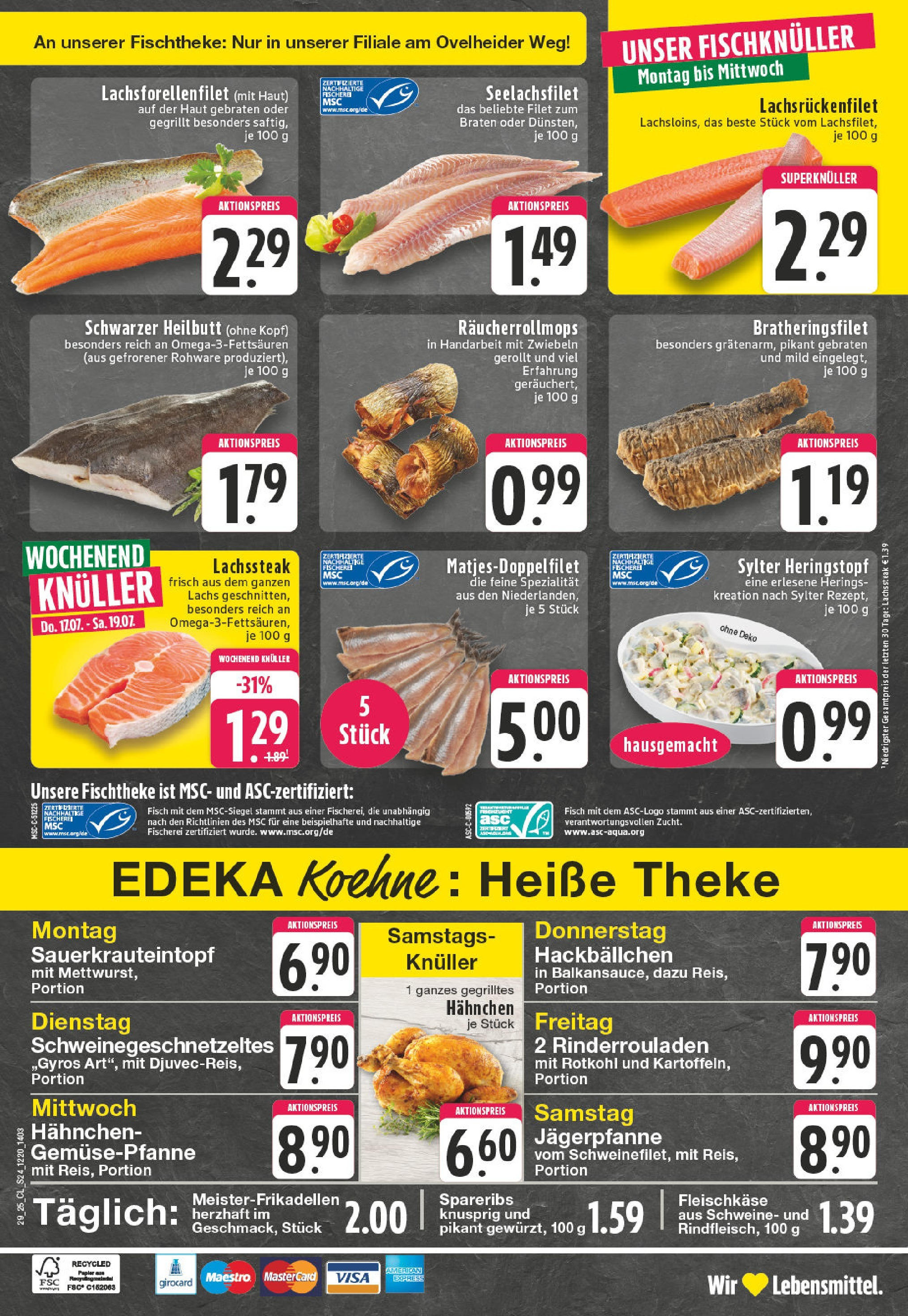 Edeka prospekt Marl	 (ab 14.07.2025) » Angebote Online | Seite: 24 | Produkte: Hahnchen, Lachs, Zwiebeln, Steak