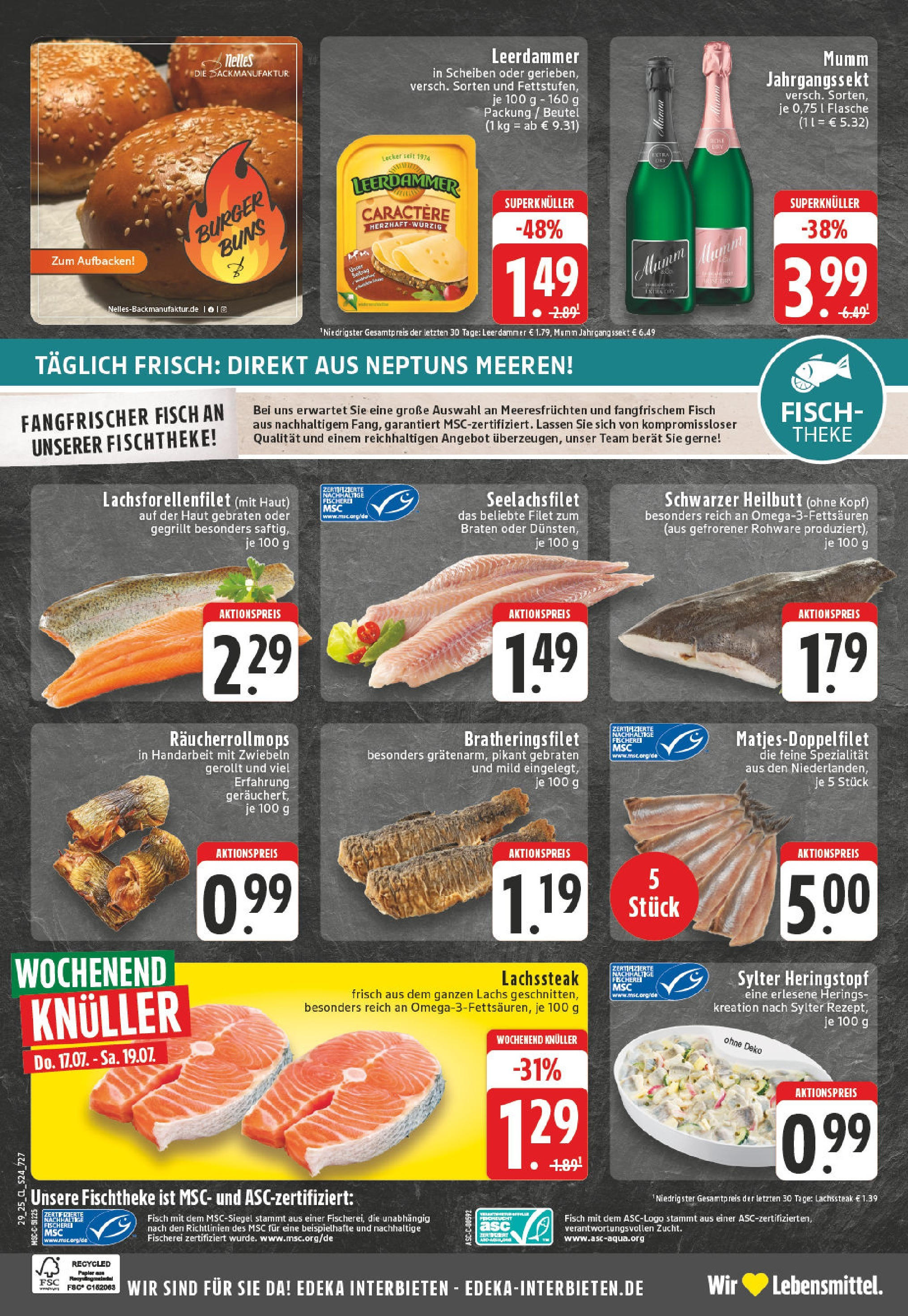 Edeka prospekt Weilerswist	 (ab 13.07.2025) » Angebote Online | Seite: 24 | Produkte: Theke, Lachs, Zwiebeln, Steak
