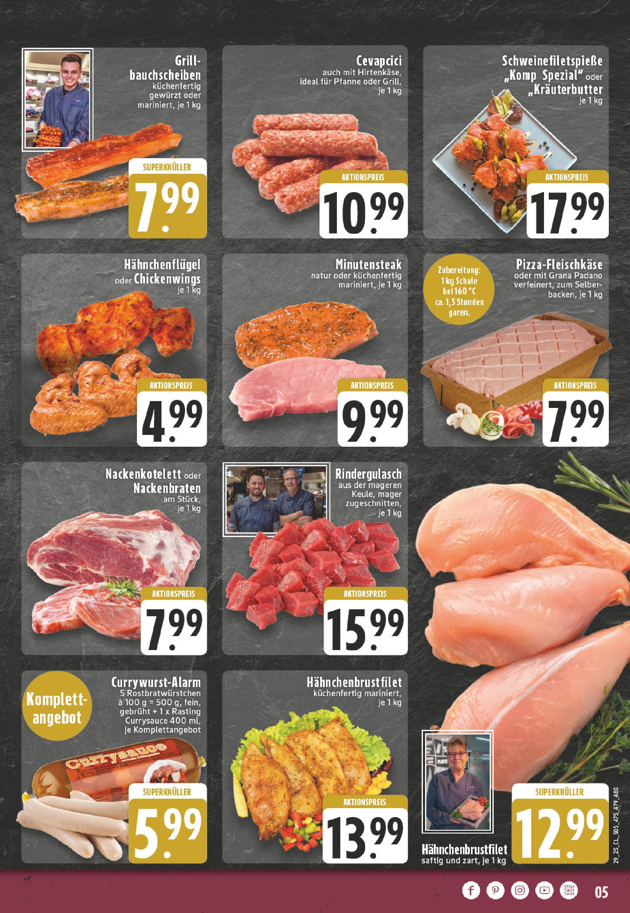 Edeka prospekt Wesel-Obrighoven	 (ab 13.07.2025) » Angebote Online | Seite: 5 | Produkte: Grill, Rindergulasch, Cevapcici