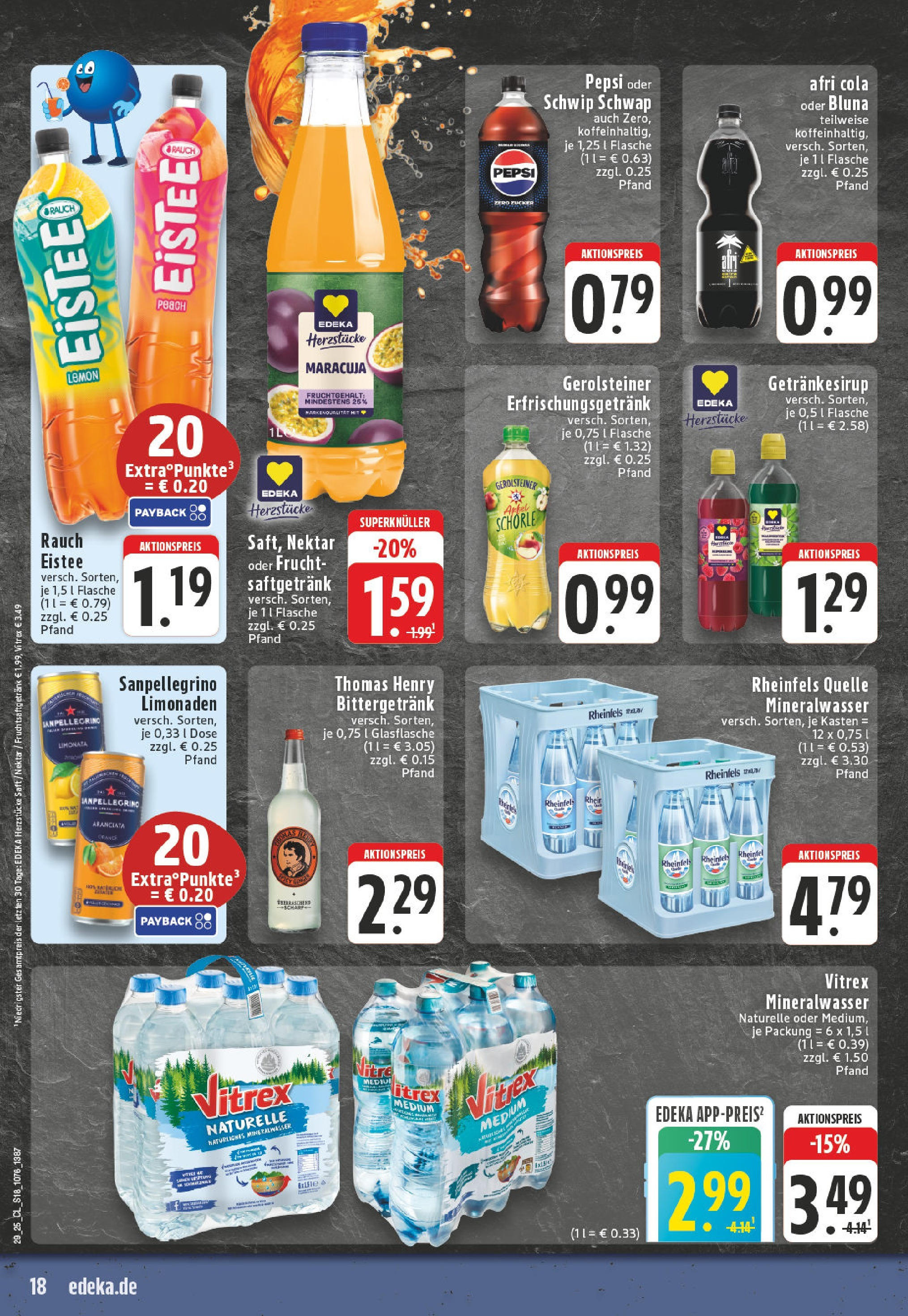 Edeka prospekt Herne	 (ab 13.07.2025) » Angebote Online | Seite: 18 | Produkte: Cola, Schwip schwap, Pepsi, Saft