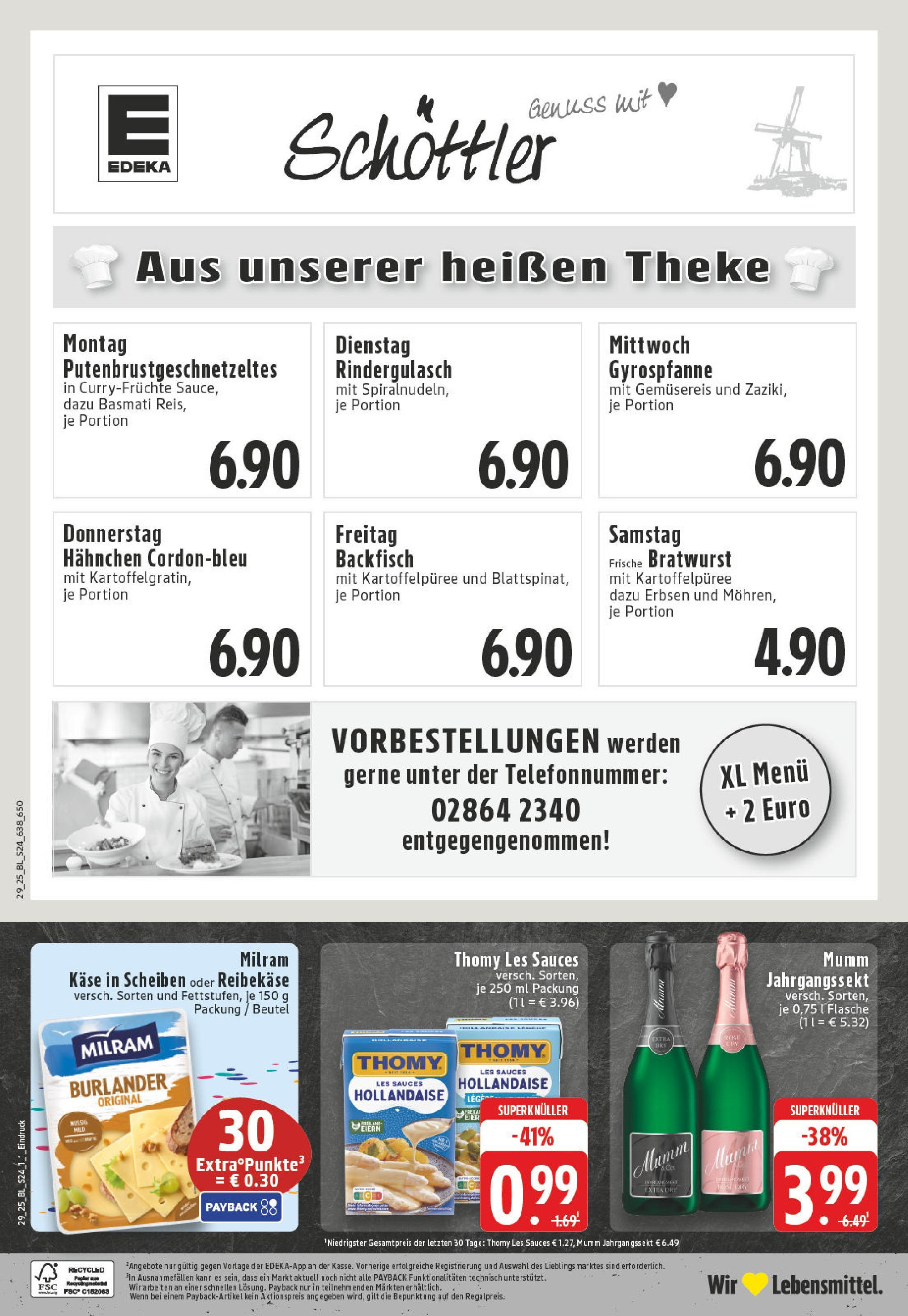 Edeka prospekt Reken - Maria Veen	 (ab 13.07.2025) » Angebote Online | Seite: 24 | Produkte: Rindergulasch, Käse, Milram, Erbsen