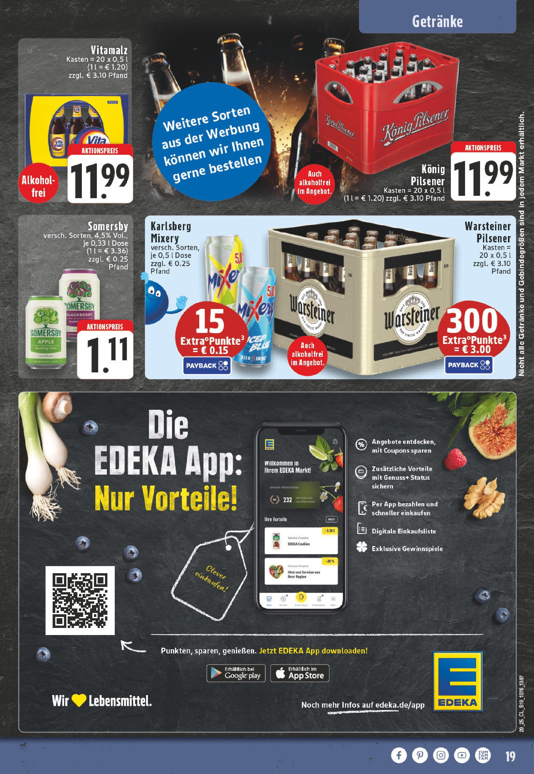 Edeka prospekt Herne	 (ab 13.07.2025) » Angebote Online | Seite: 19 | Produkte: Konig pilsener, Apple, Obst, Warsteiner