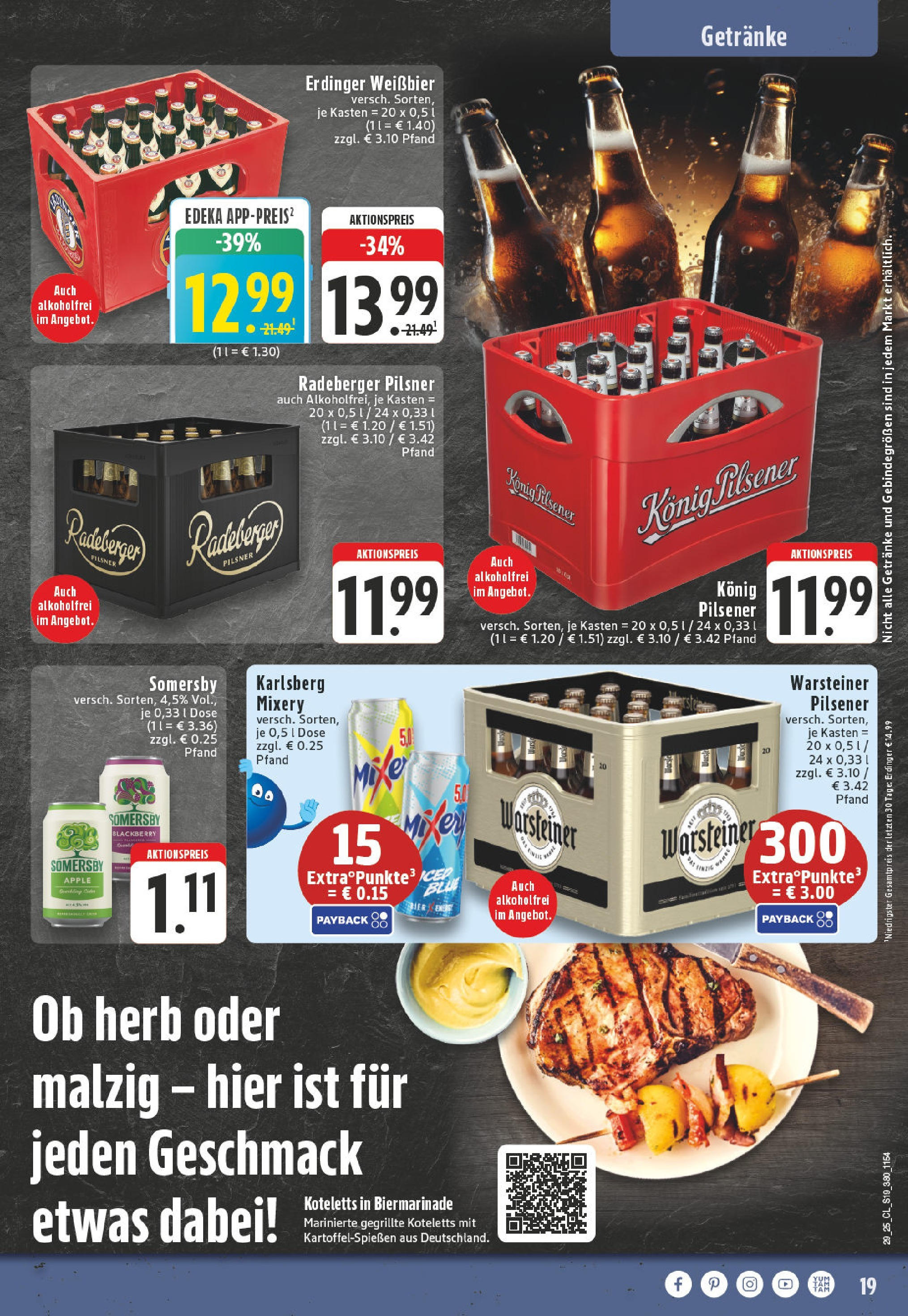 Edeka prospekt Höhn	 (ab 13.07.2025) » Angebote Online | Seite: 19 | Produkte: Konig pilsener, Erdinger, Weißbier, Apple