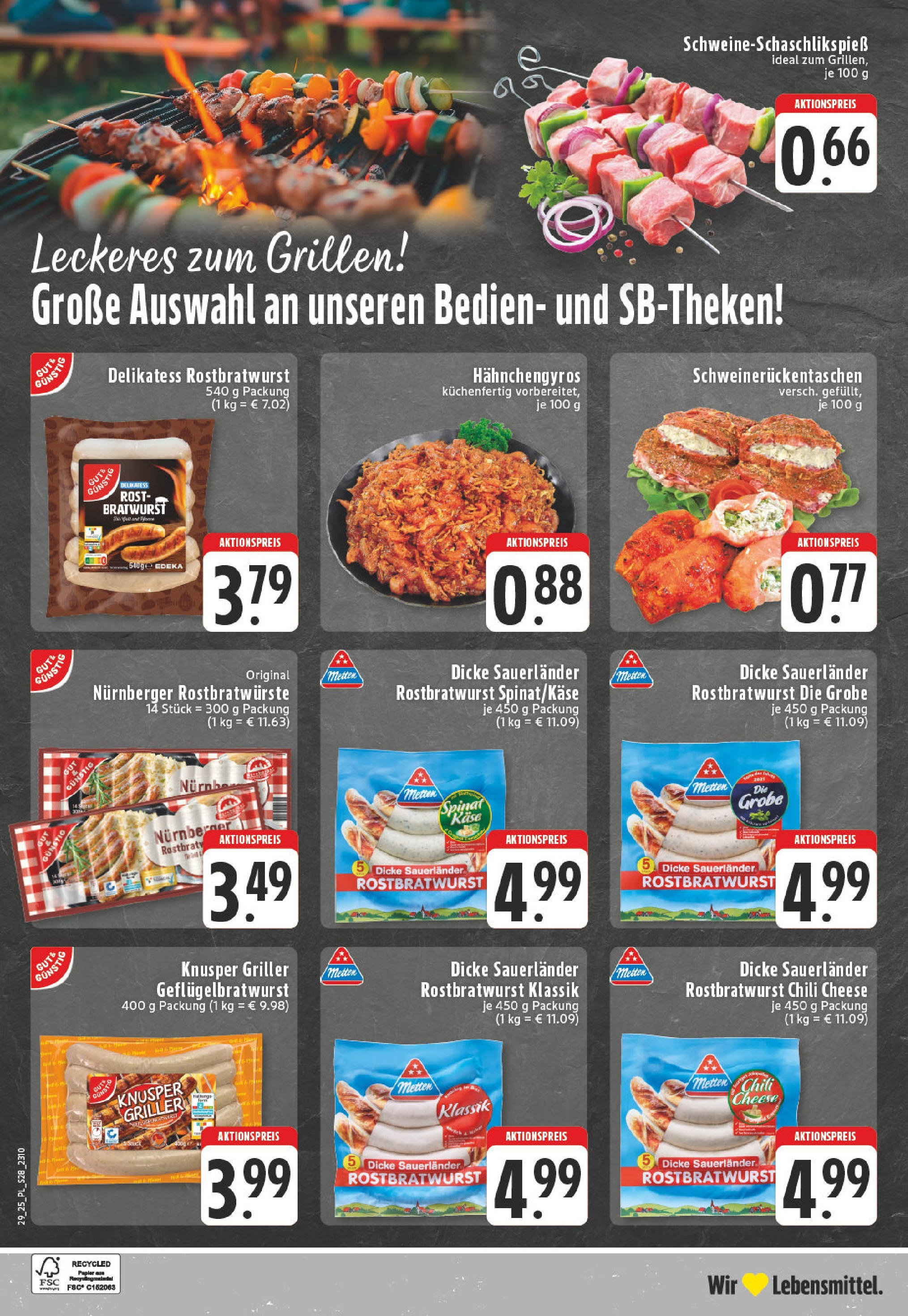 Edeka prospekt Goch	 (ab 13.07.2025) » Angebote Online | Seite: 28 | Produkte: Käse, Bratwurst, Chili, Griller